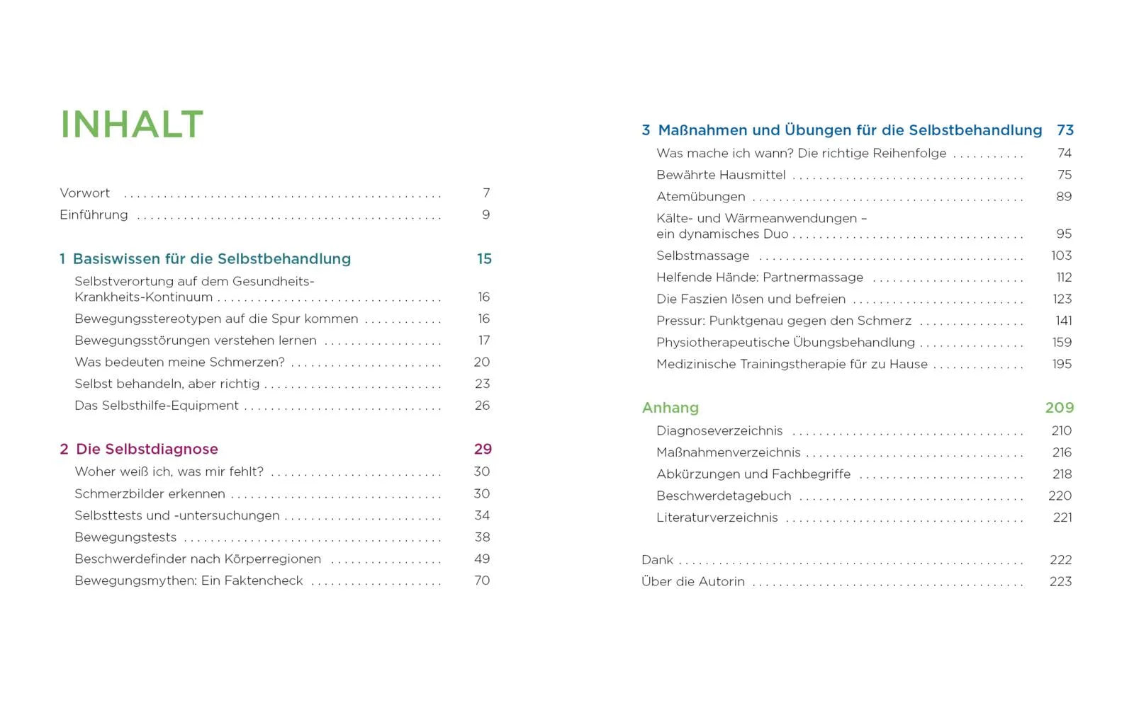 Innenansicht von 'Physiotherapie-Hausapotheke' - Taschenbuch