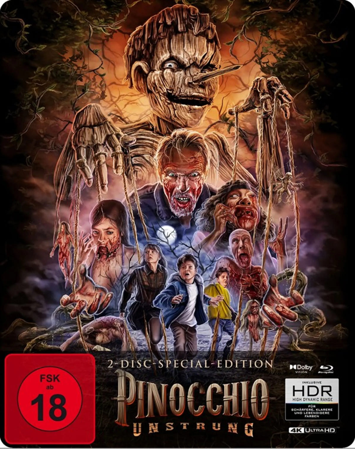 4K UHD Blu-ray-Cover: Pinocchio Unstrung. Regie: Rhys Frake-Waterfield