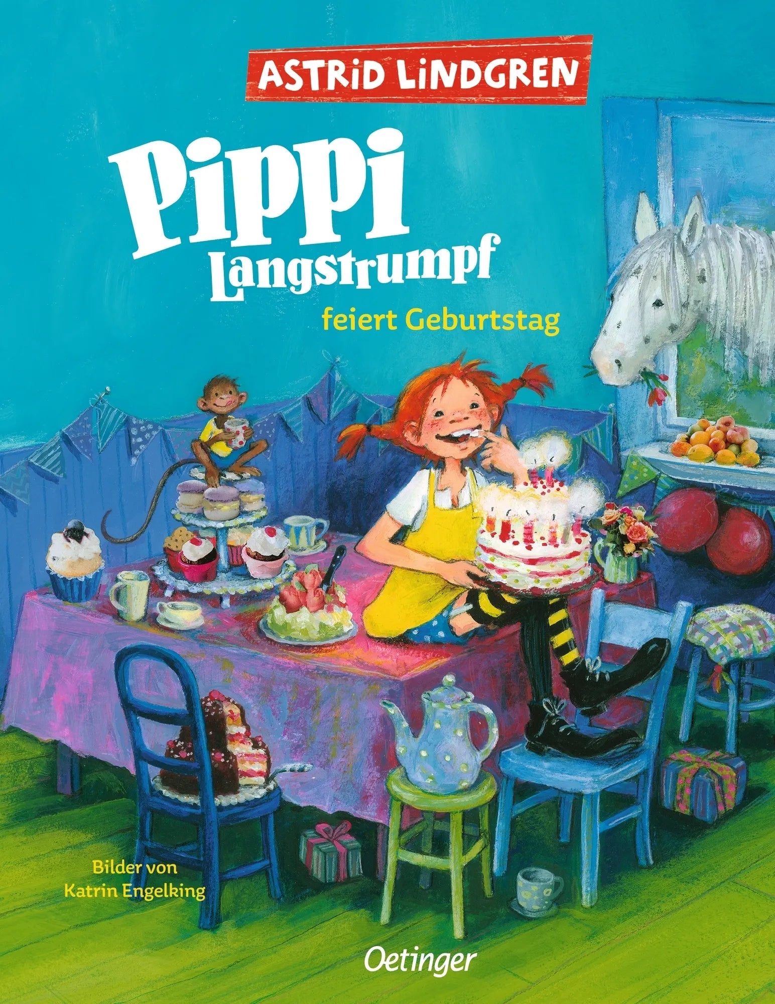 Buchcover von 'Pippi Langstrumpf feiert Geburtstag' - Gebundene Ausgabe von Astrid Lindgren