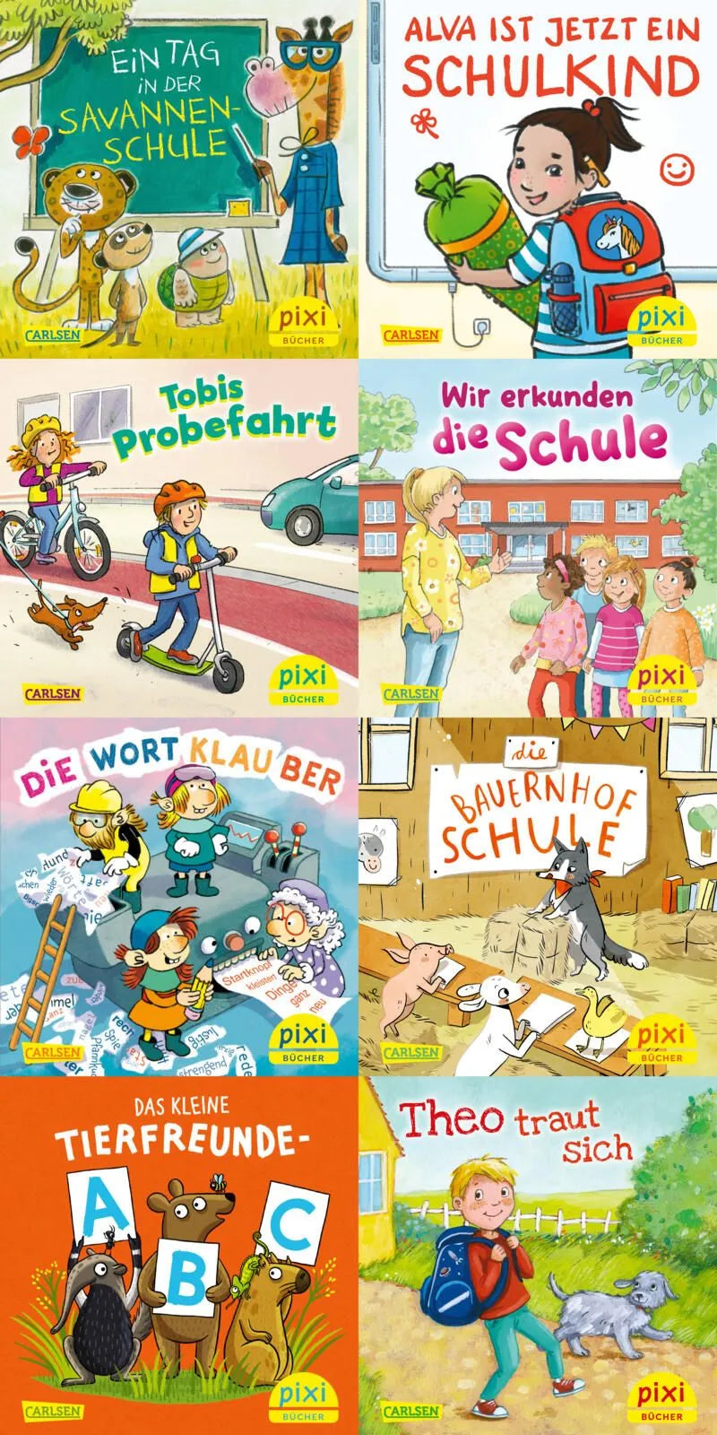 Cover: Pixi-8er-Set 318: Auf in die Schule mit Pixi! (Buch) von Diverse