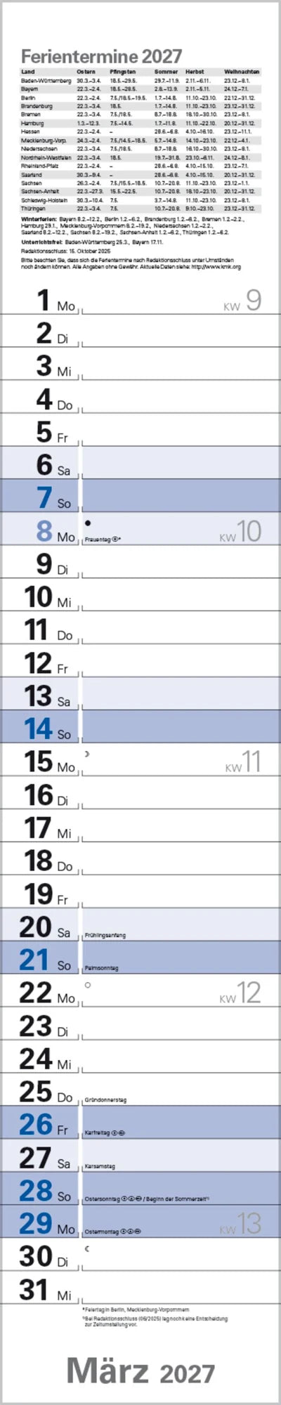 Planer Blau 2027 – Ansicht