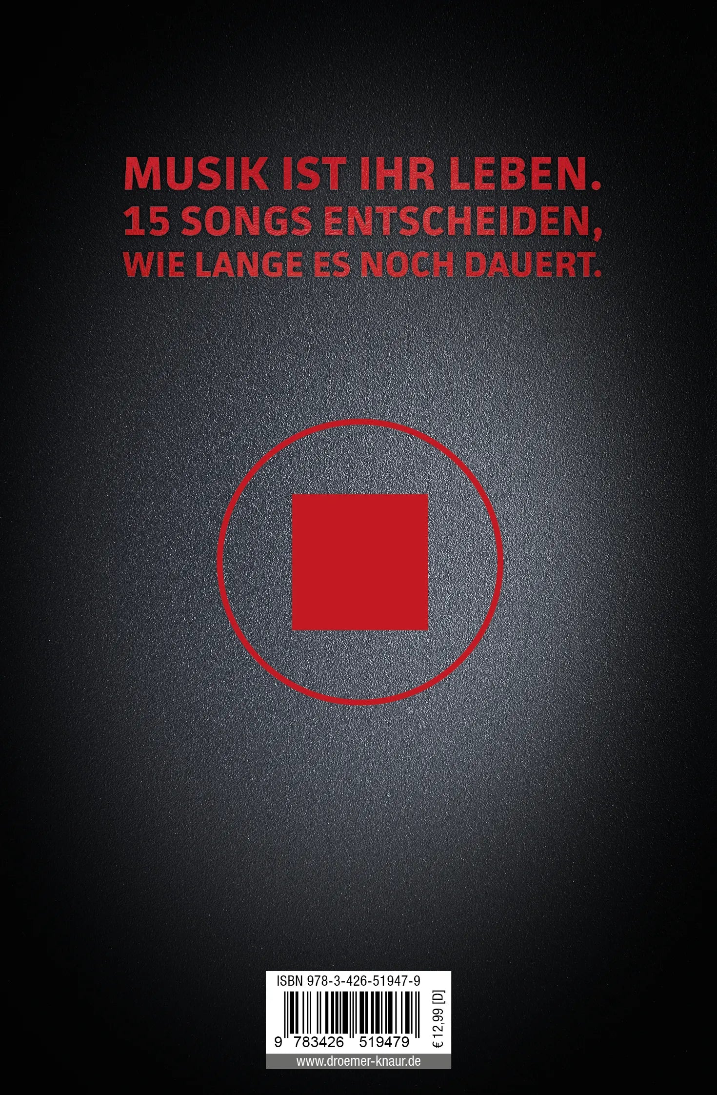 Buchrückseite von 'Playlist' mit Klappentext - Taschenbuch