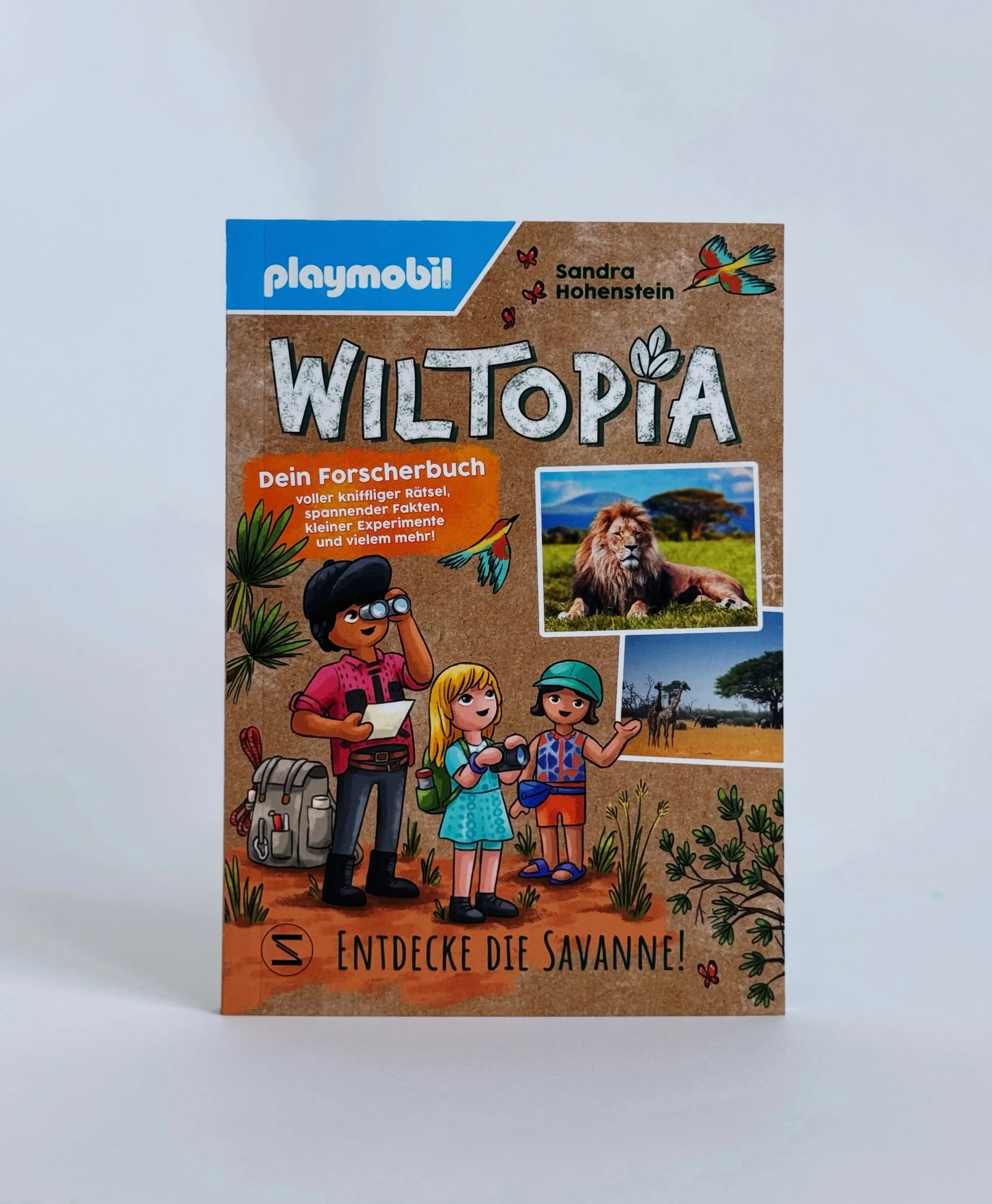 Detailansicht: PLAYMOBIL Wiltopia. Entdecke die Savanne! Dein Forscherbuch voller kniffliger Rätsel, spannender Fakten, kleiner Experimente und vielem mehr! (Hardcover)