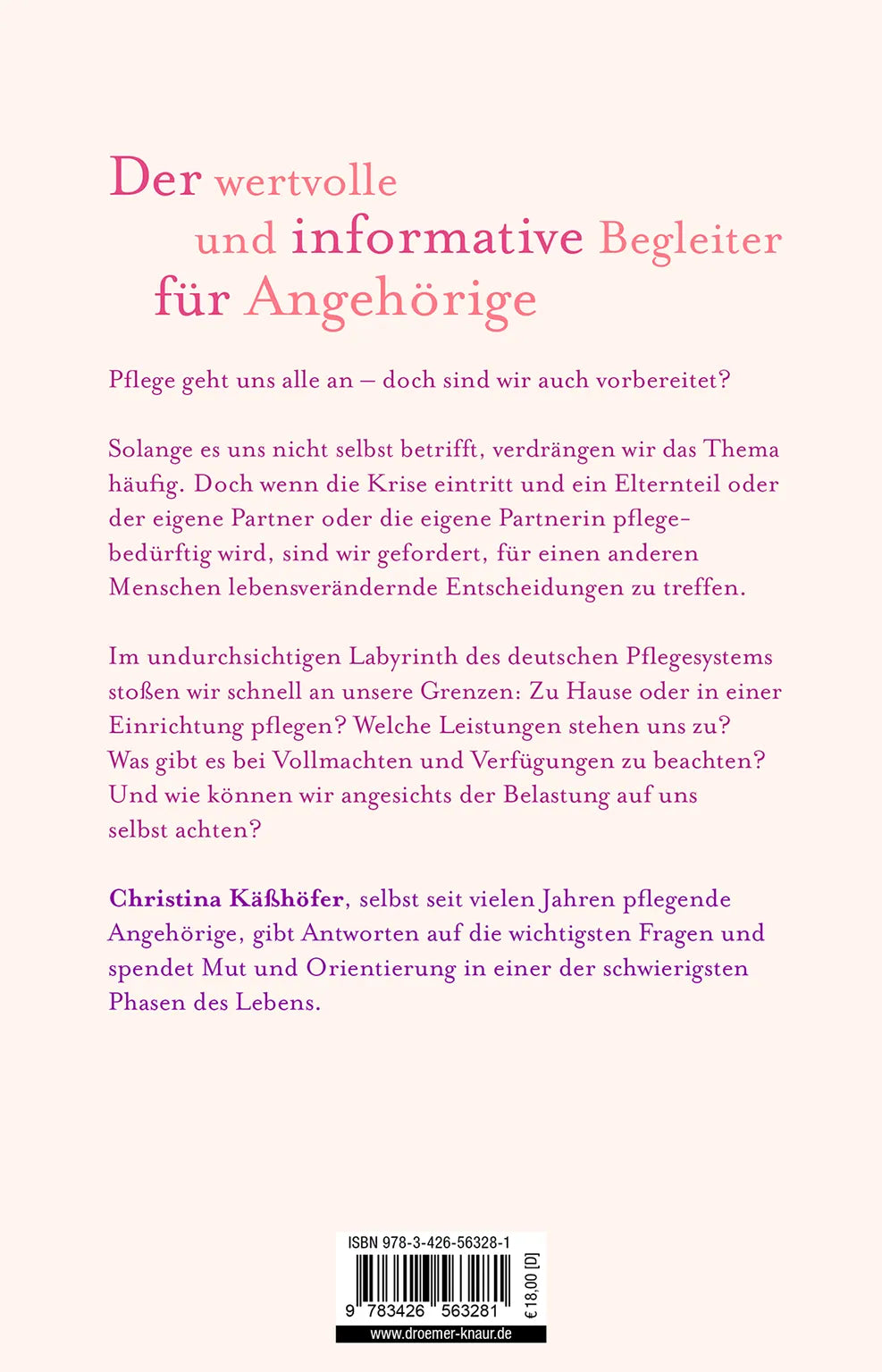 Rückseite: Plötzlich Pflege (Taschenbuch)