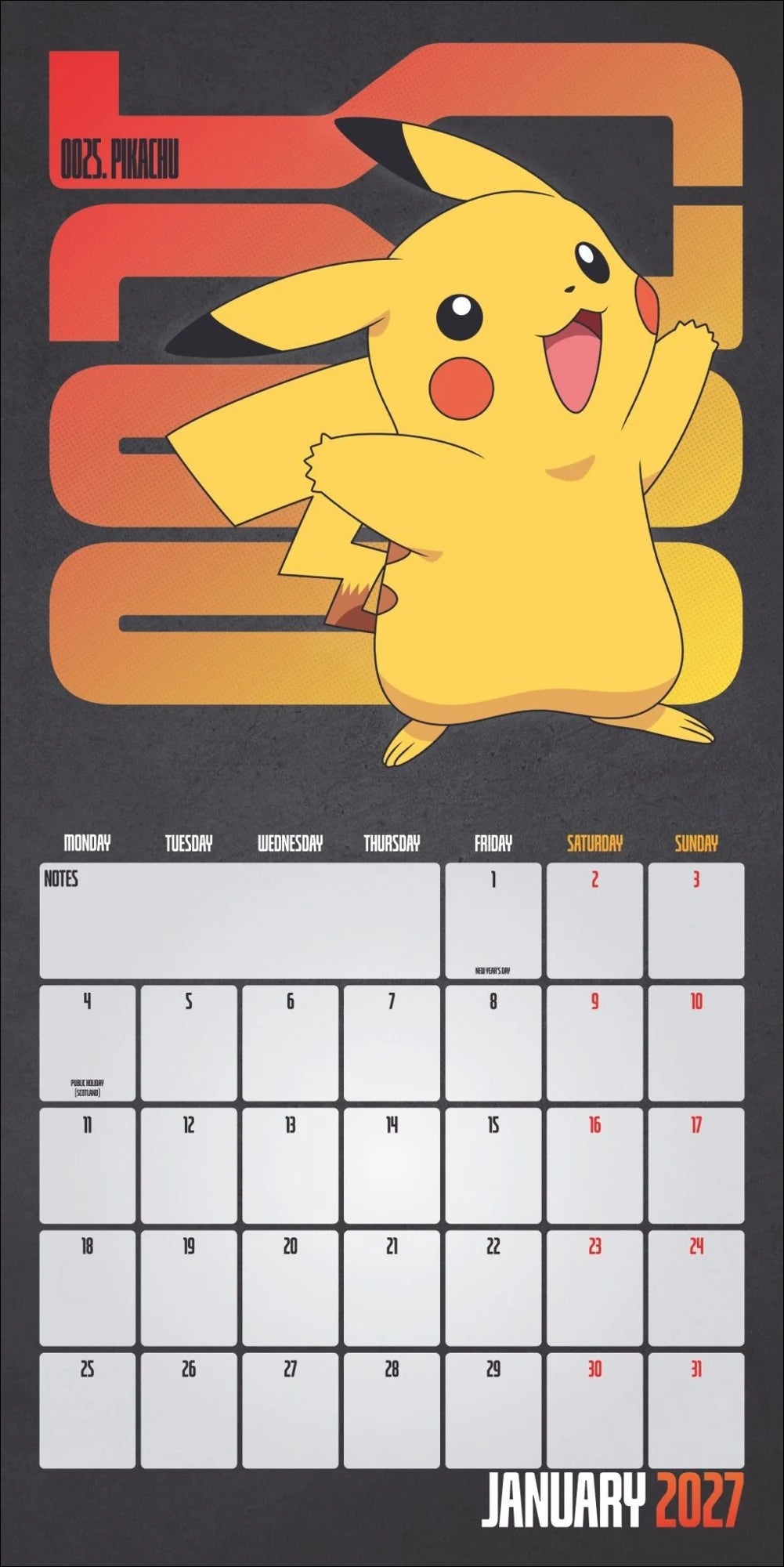 Pokémon Broschurkalender 2027 – Ansicht