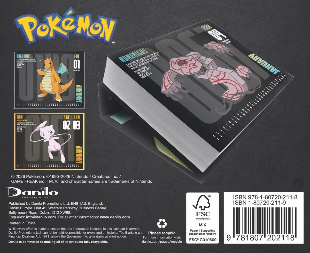 Pokémon Tagesabreißkalender 2027 – Ansicht