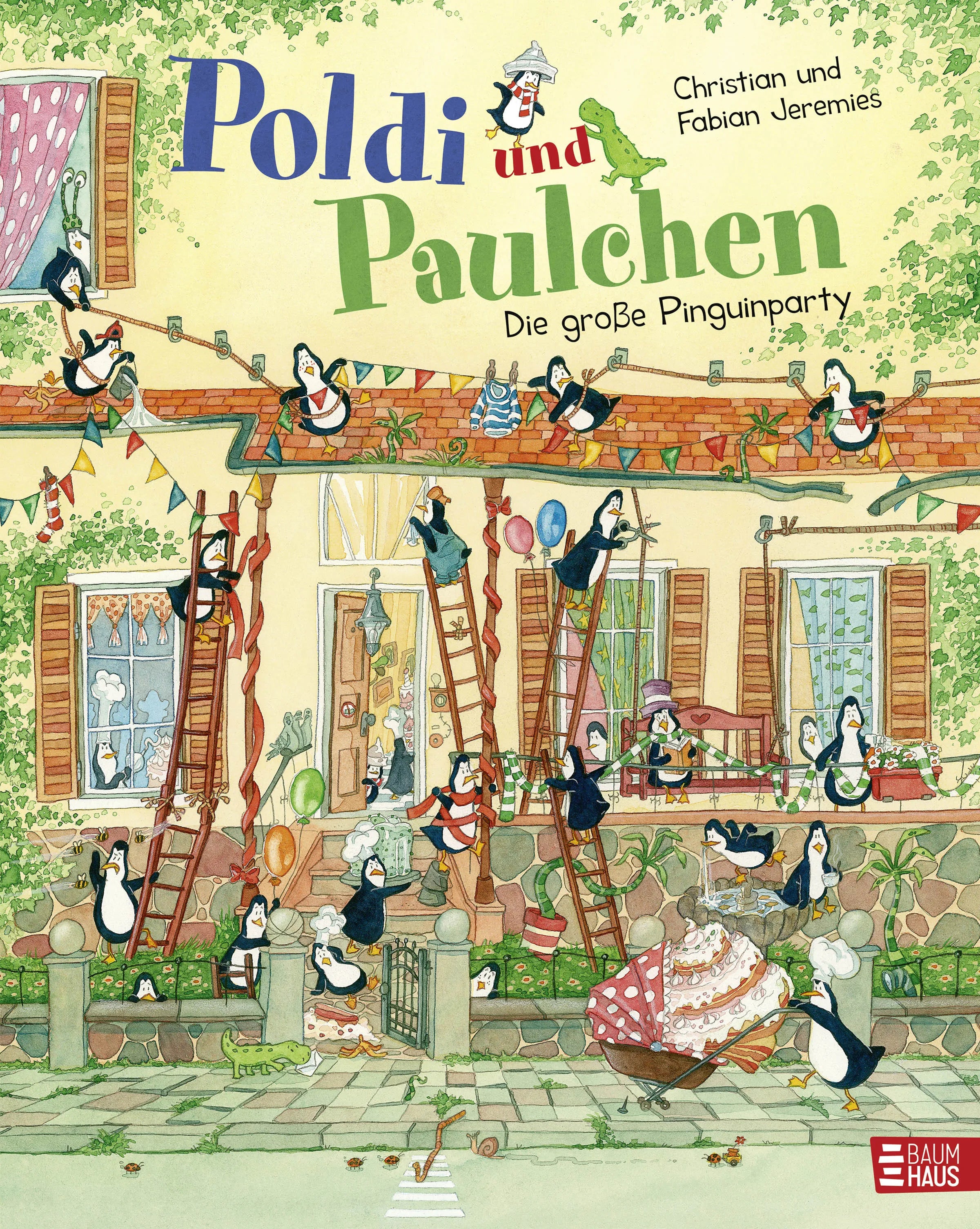 Buchcover von 'Poldi und Paulchen - Die große Pinguinparty' - Gebundene Ausgabe von Christian Jeremies