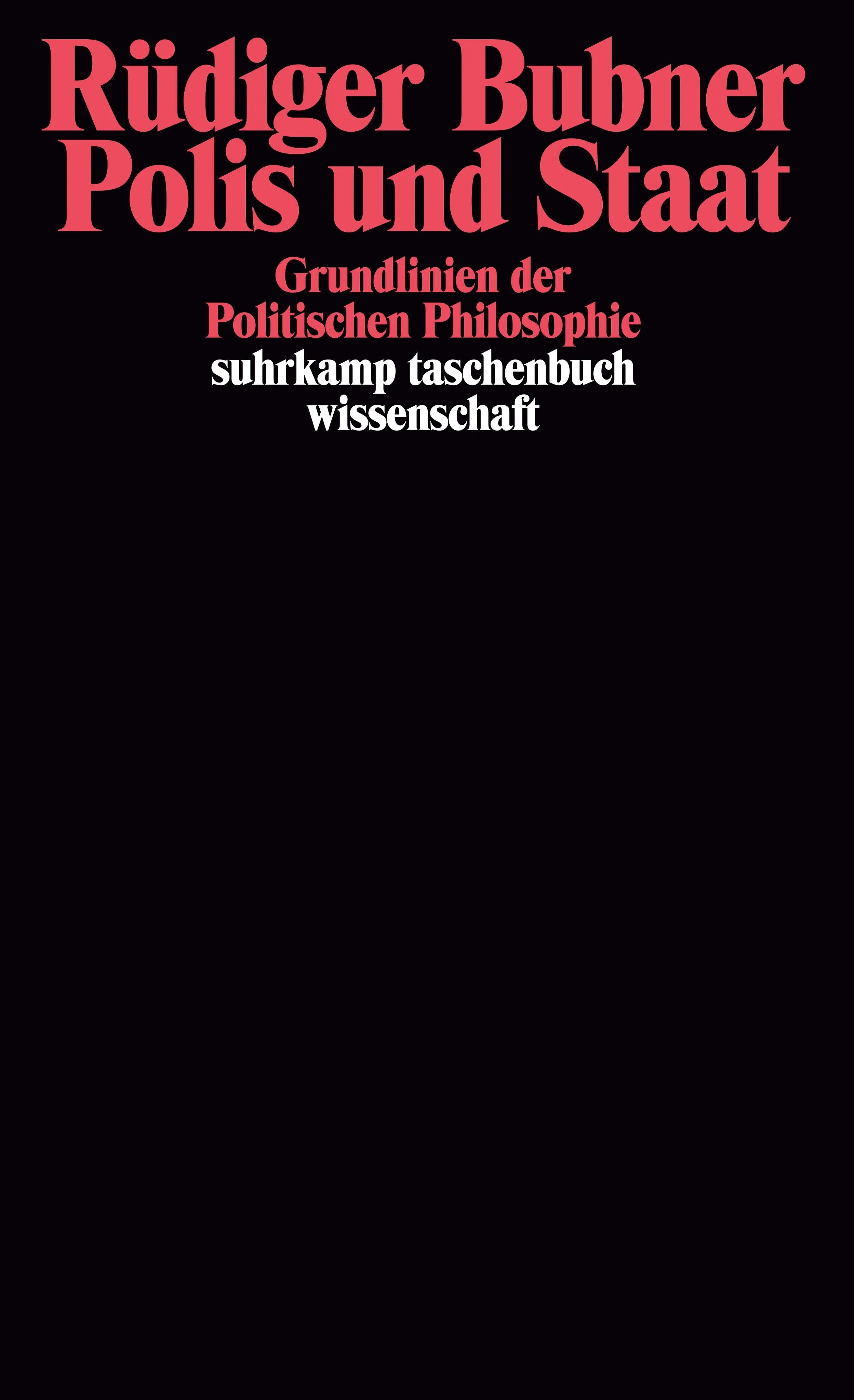 Buchcover von 'Polis und Staat' - Taschenbuch von Rüdiger Bubner