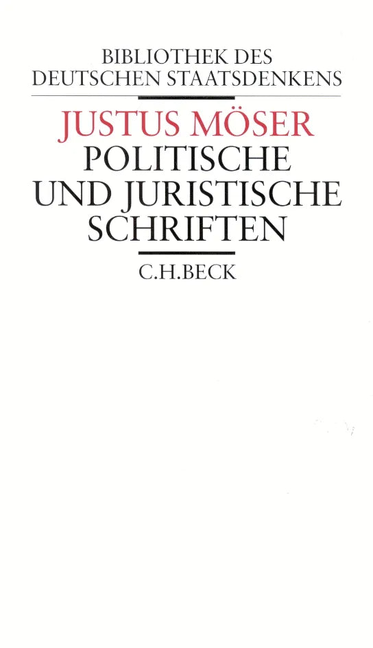 Buchcover von 'Politische und juristische Schriften' - Gebundene Ausgabe von Justus Möser