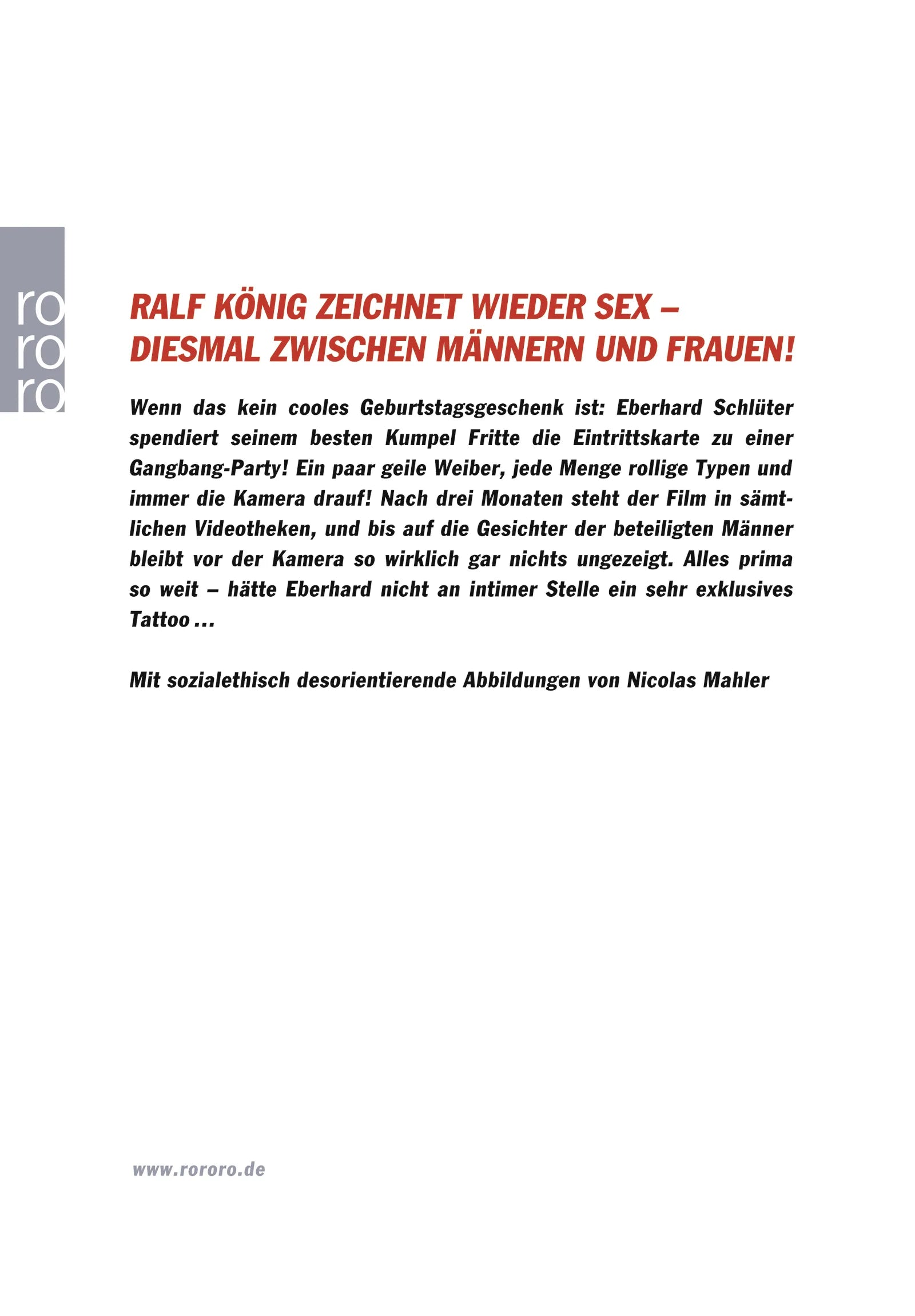 Buchrückseite von 'Pornstory' mit Klappentext - Taschenbuch