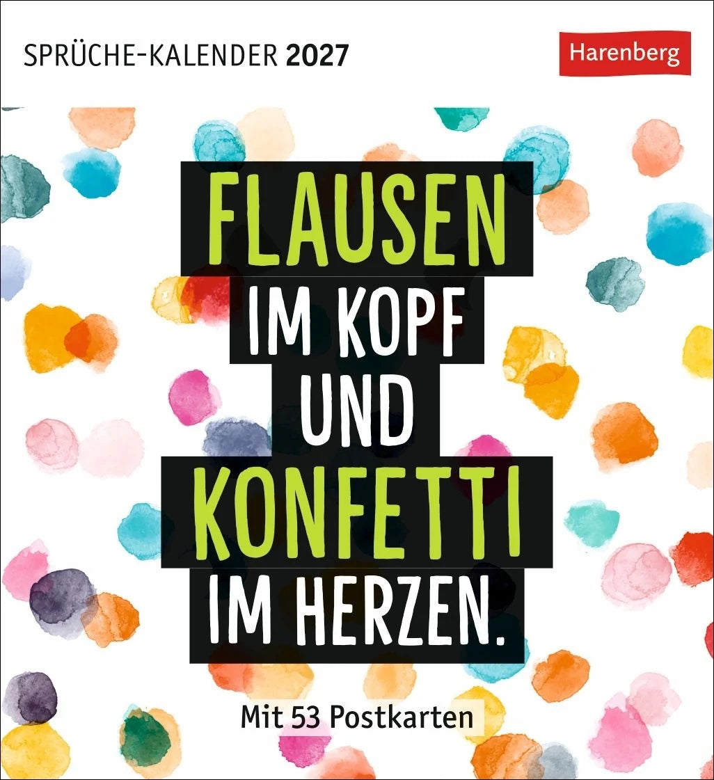 Postkartenkalender: Positive-Sprüche-Kalender Postkartenkalender 2027 - mit 53 Postkarten