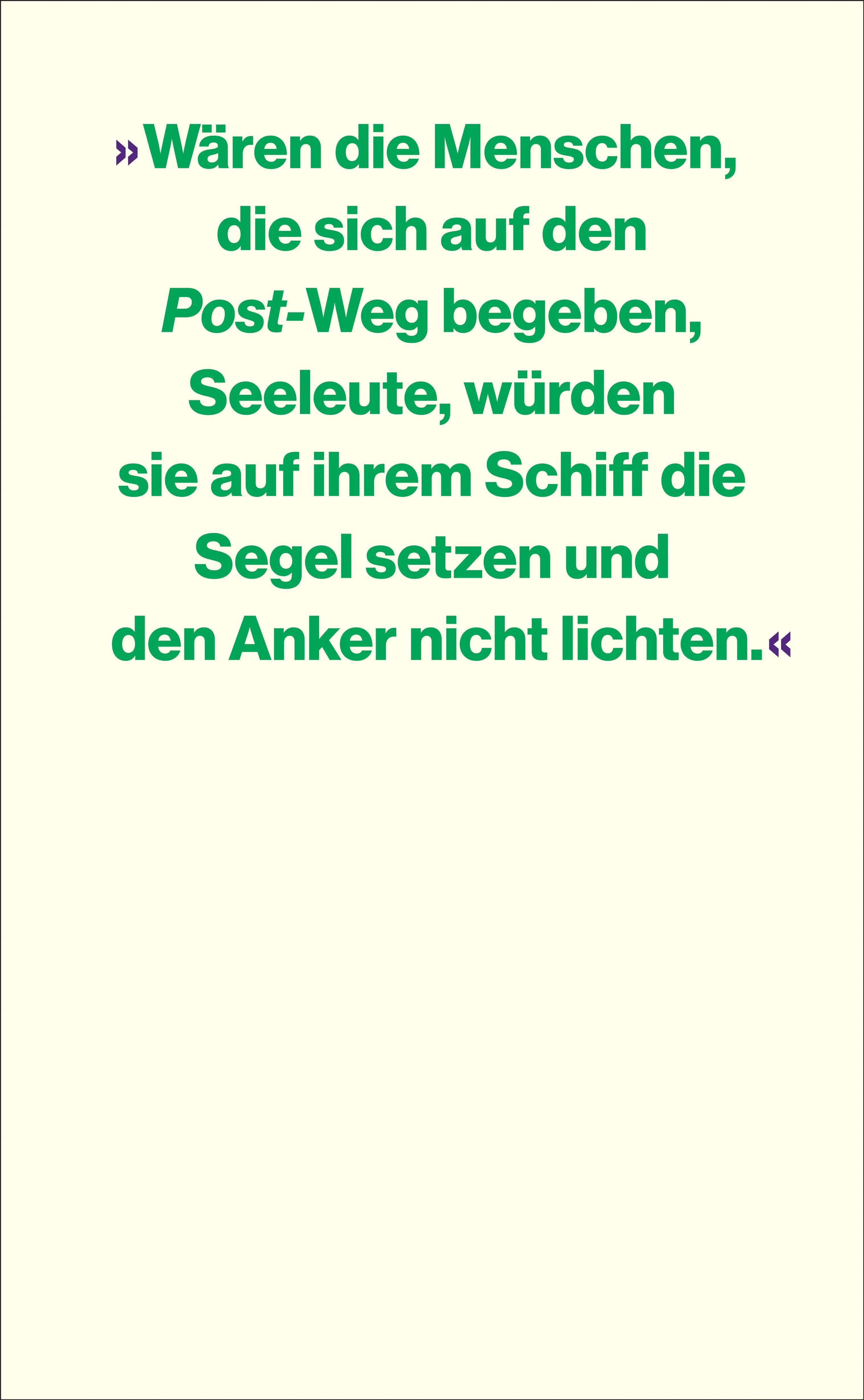 Buchrückseite von 'Post-' mit Klappentext - Gebundene Ausgabe