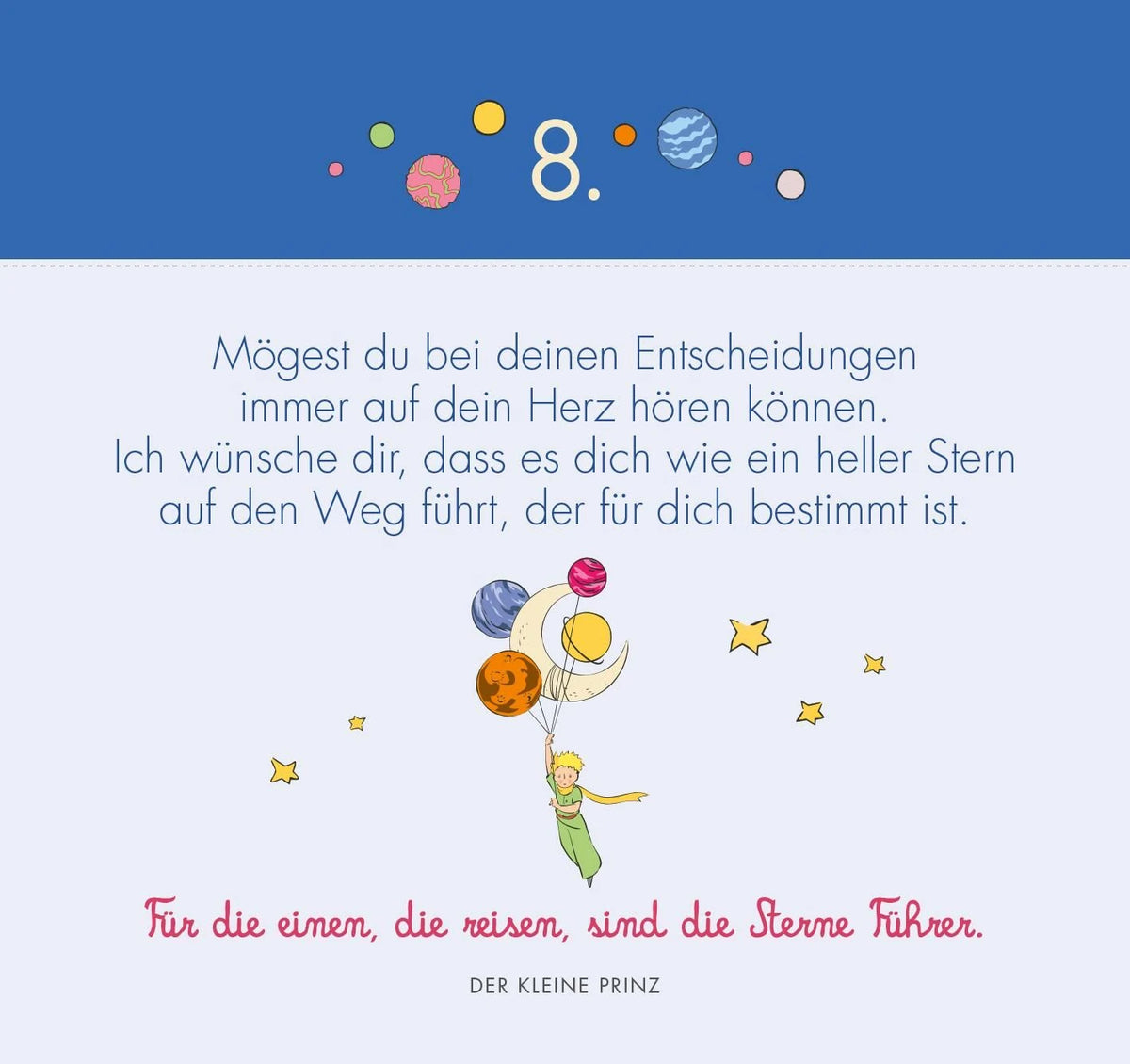 Postkarten-Adventskalender. Der Kleine Prinz. 24 liebe Wünsche für dich – Ansicht