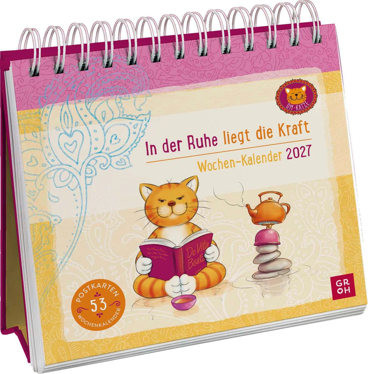 Postkartenkalender: Postkartenkalender 2027: Om-Katze: In der Ruhe liegt die Kraft