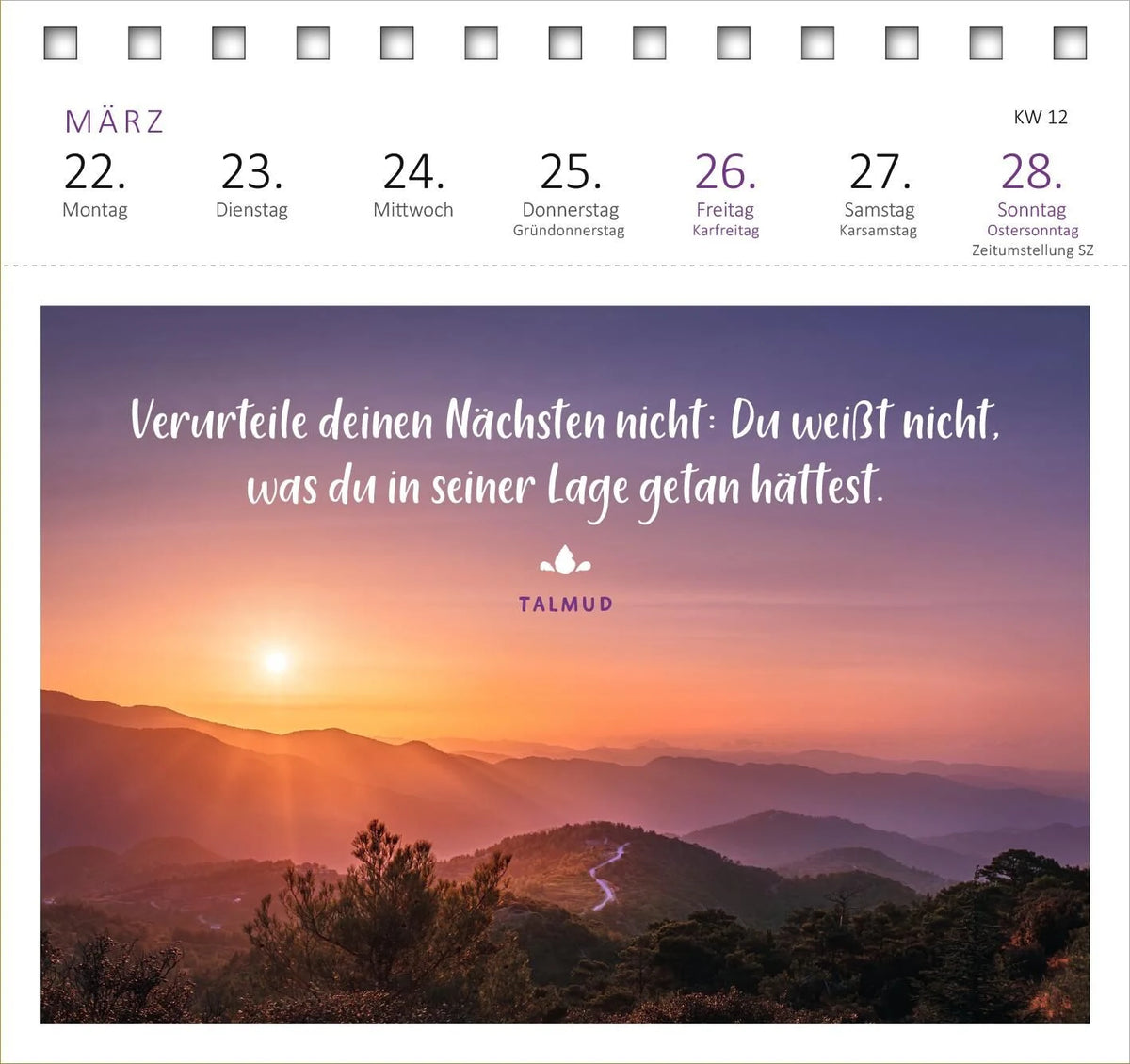Postkartenkalender Innere Stärke 2027 – Ansicht