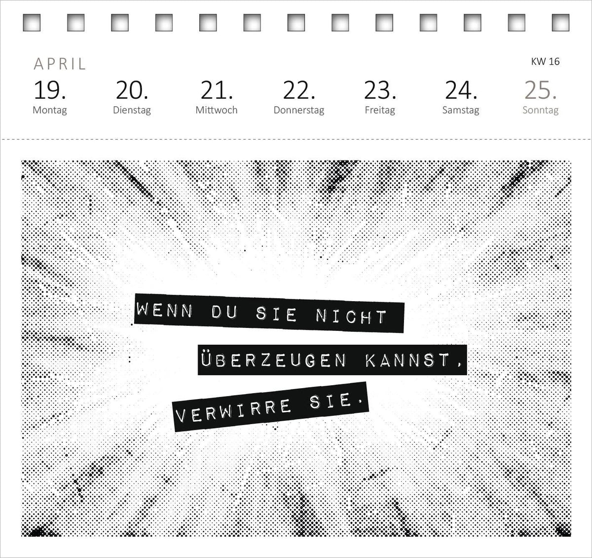 Postkartenkalender Vom Rande des Wahnsinns aus kenne ich den Weg, danke. 2027 – Ansicht