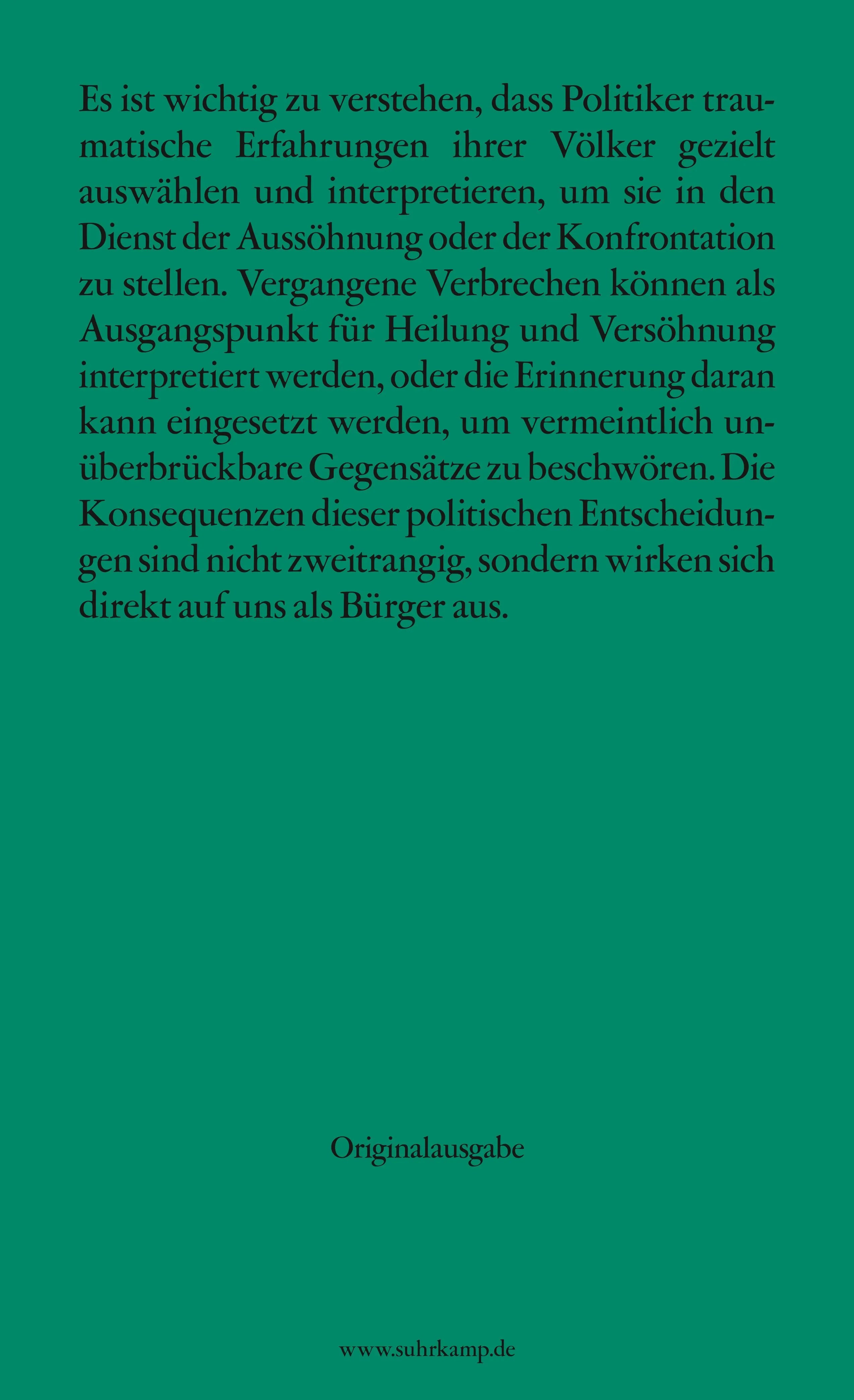 Buchrückseite von 'Posttraumatische Souveränität' mit Klappentext - Taschenbuch