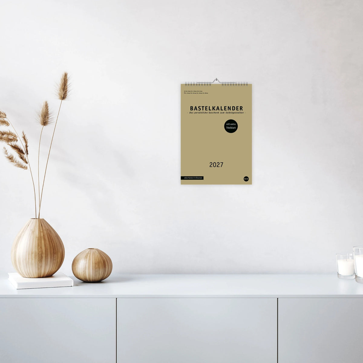 Premium-Bastelkalender gold A4 2027 – Ansicht