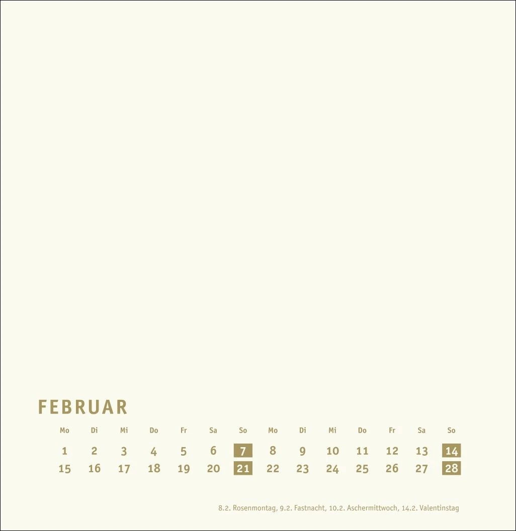 Premium-Bastelkalender gold groß 2027 – Ansicht