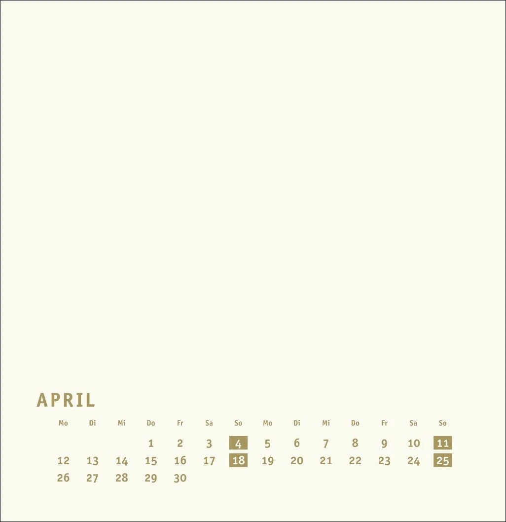 Premium-Bastelkalender gold groß 2027 – Ansicht