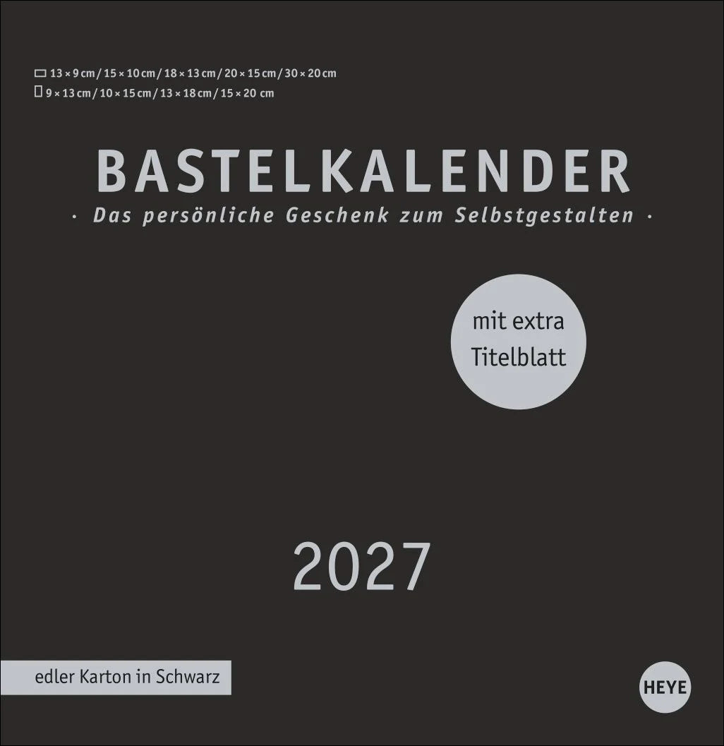 Bastelkalender: Premium-Bastelkalender schwarz groß 2027