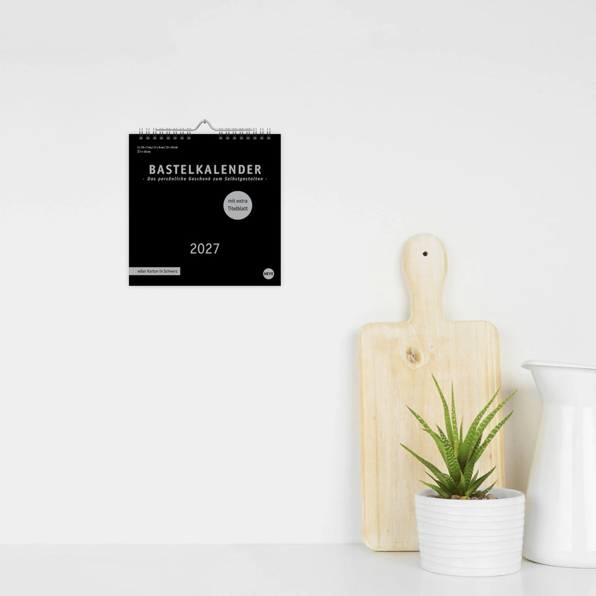 Premium-Bastelkalender schwarz klein 2027 – Ansicht