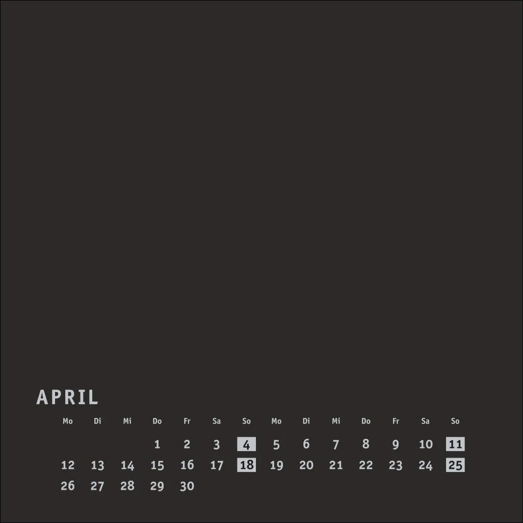 Premium-Bastelkalender schwarz klein 2027 – Ansicht
