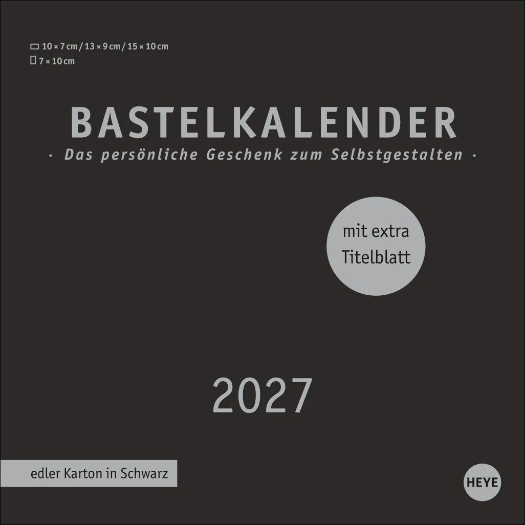 Bastelkalender: Premium-Bastelkalender schwarz klein 2027