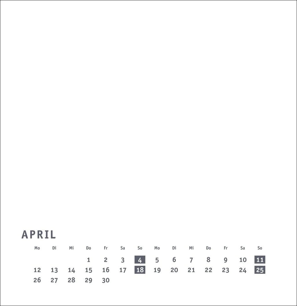 Premium-Bastelkalender weiß groß 2027 – Ansicht