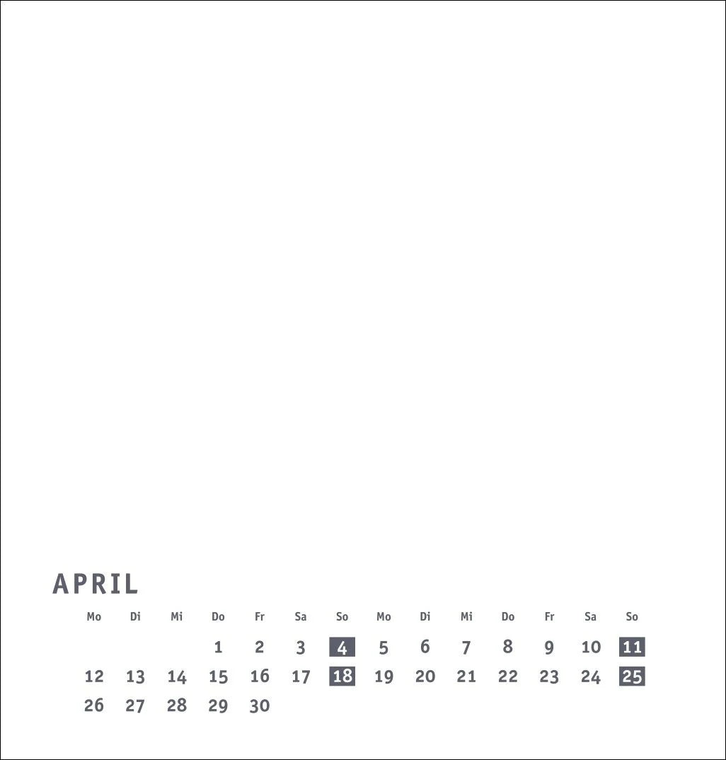 Premium-Bastelkalender weiß mittel 2027 – Ansicht