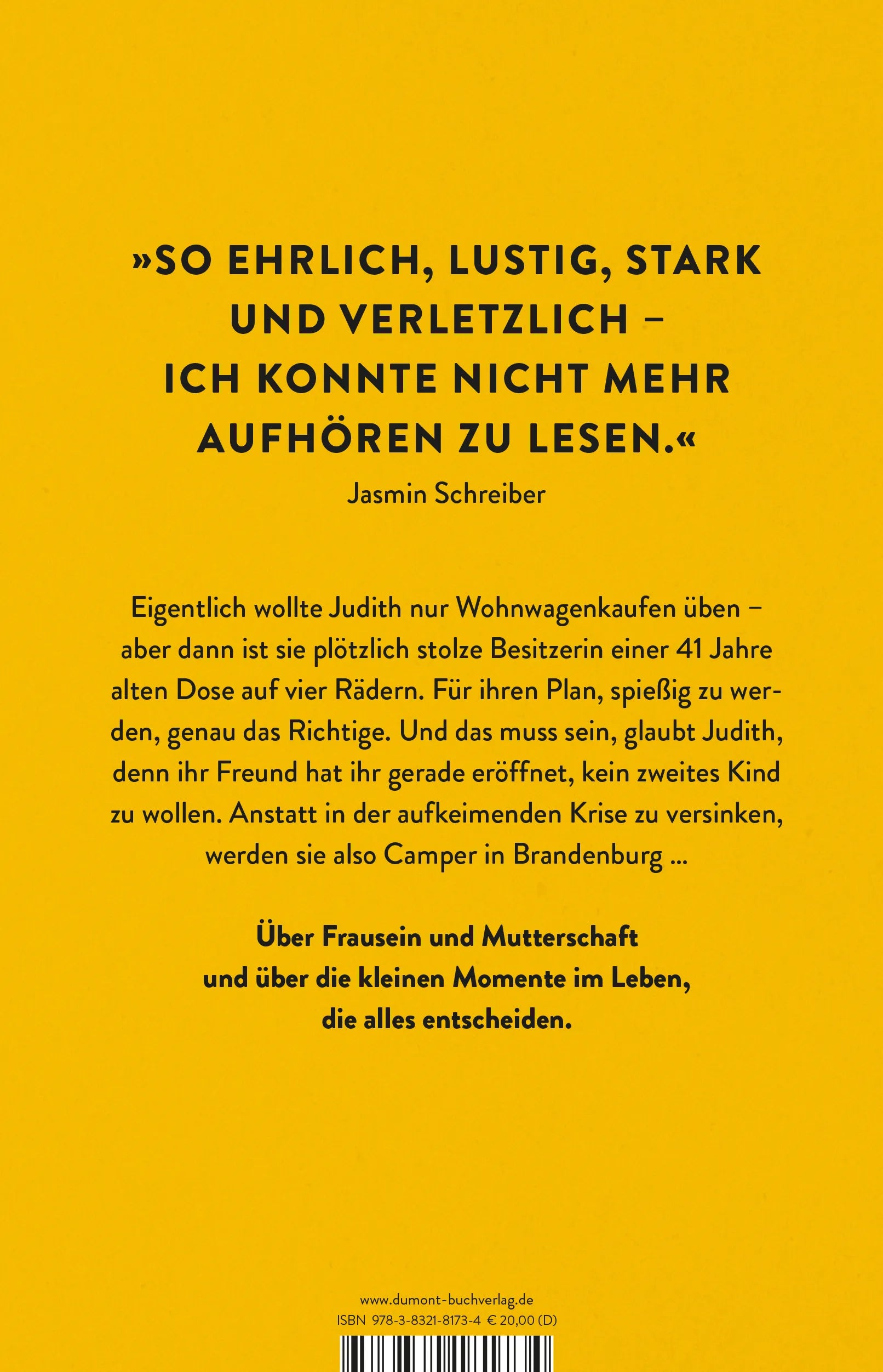 Buchrückseite von 'Prima Aussicht' mit Klappentext - Gebundene Ausgabe