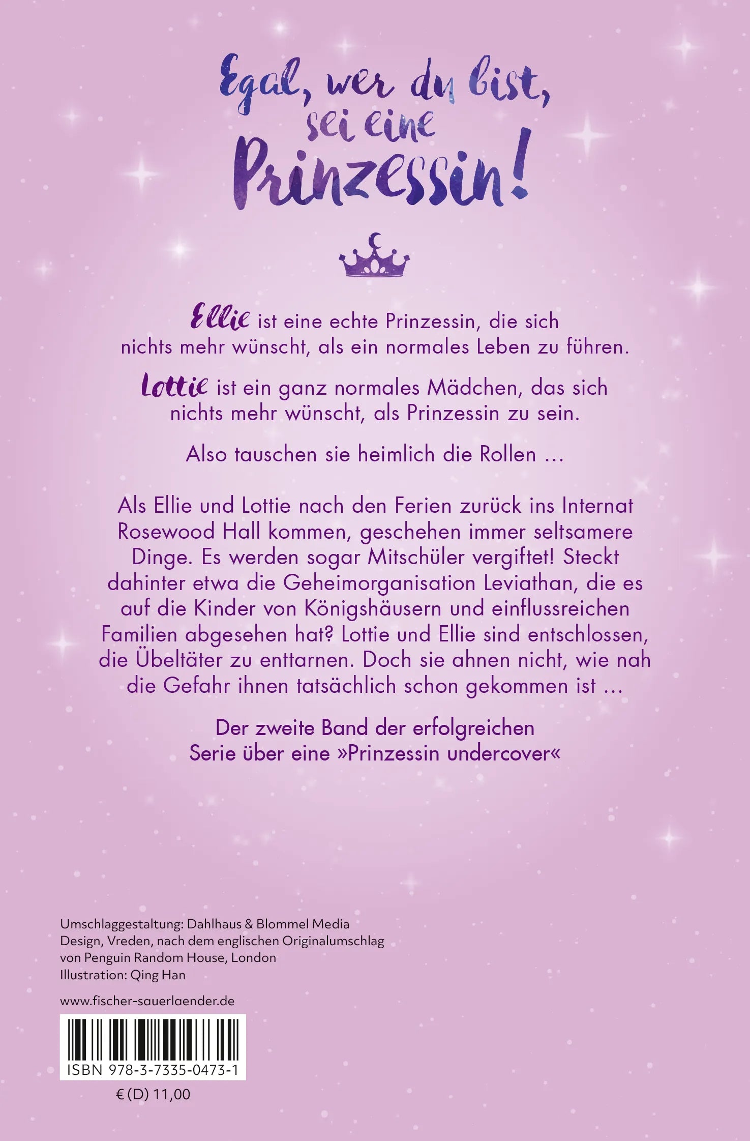 Buchrückseite von 'Prinzessin undercover – Enthüllungen' mit Klappentext - Taschenbuch