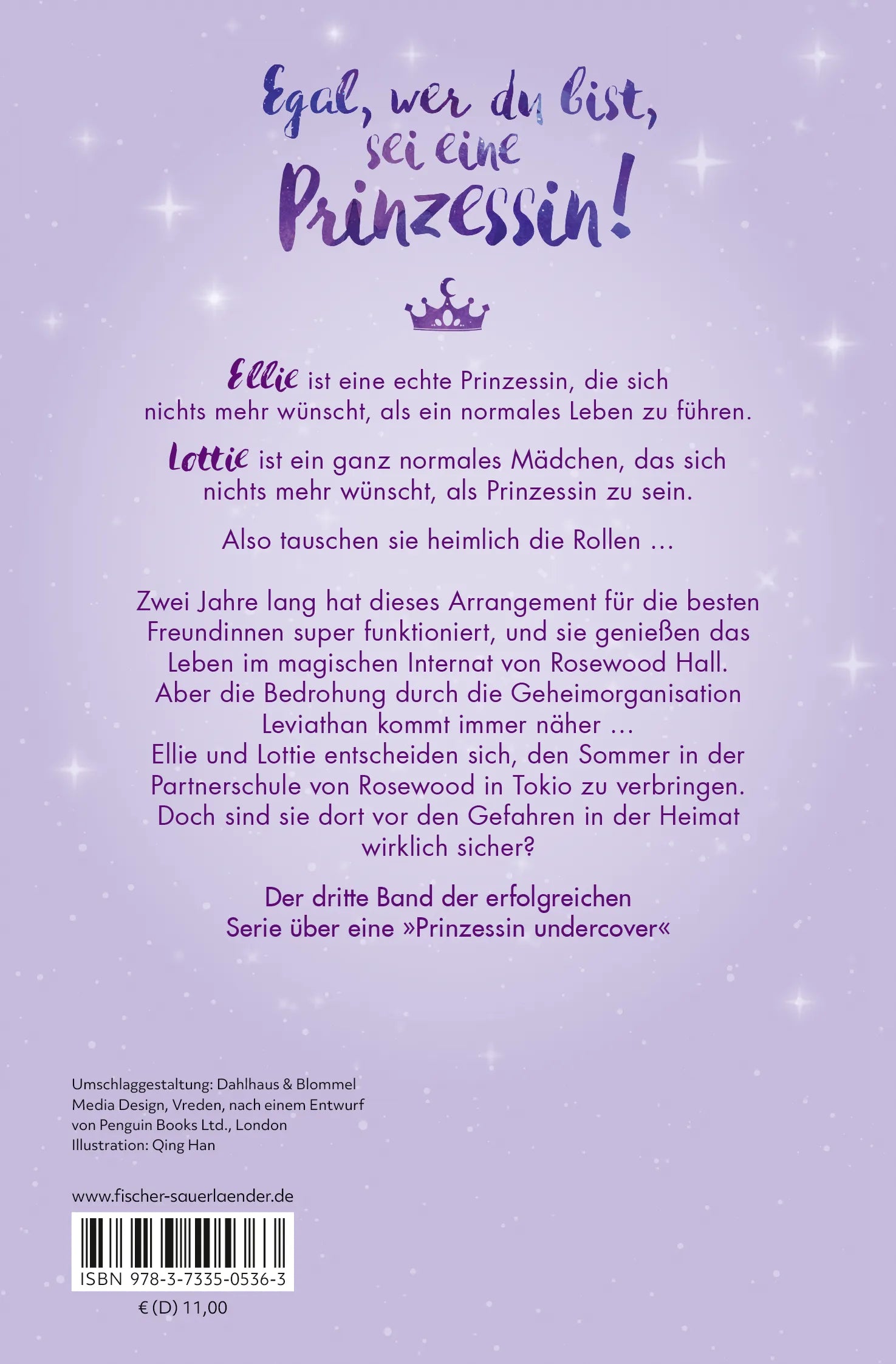 Buchrückseite von 'Prinzessin undercover – Entscheidungen' mit Klappentext - Taschenbuch