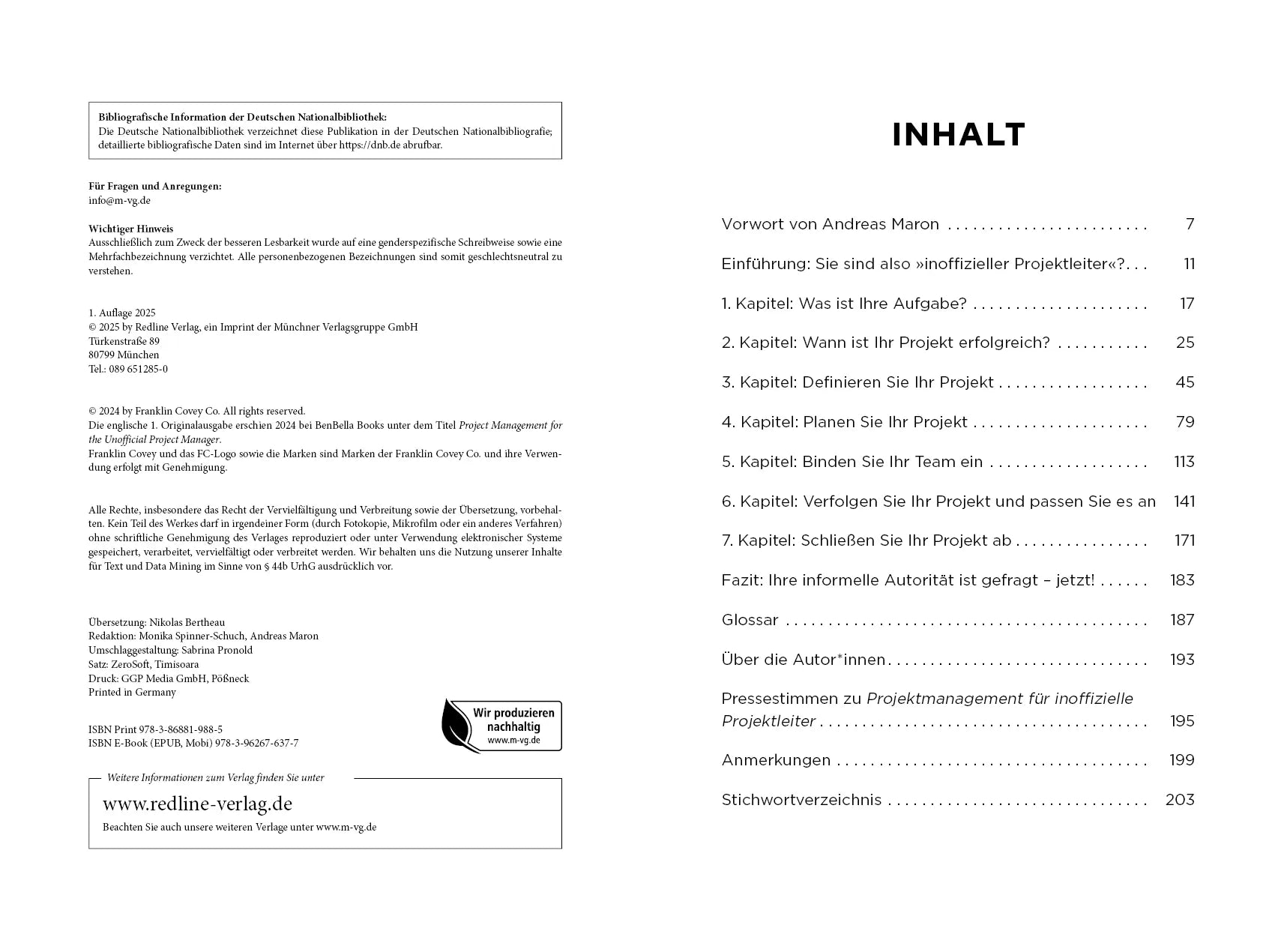 Innenansicht von 'Projektmanagement für inoffizielle Projektleiter' - Taschenbuch