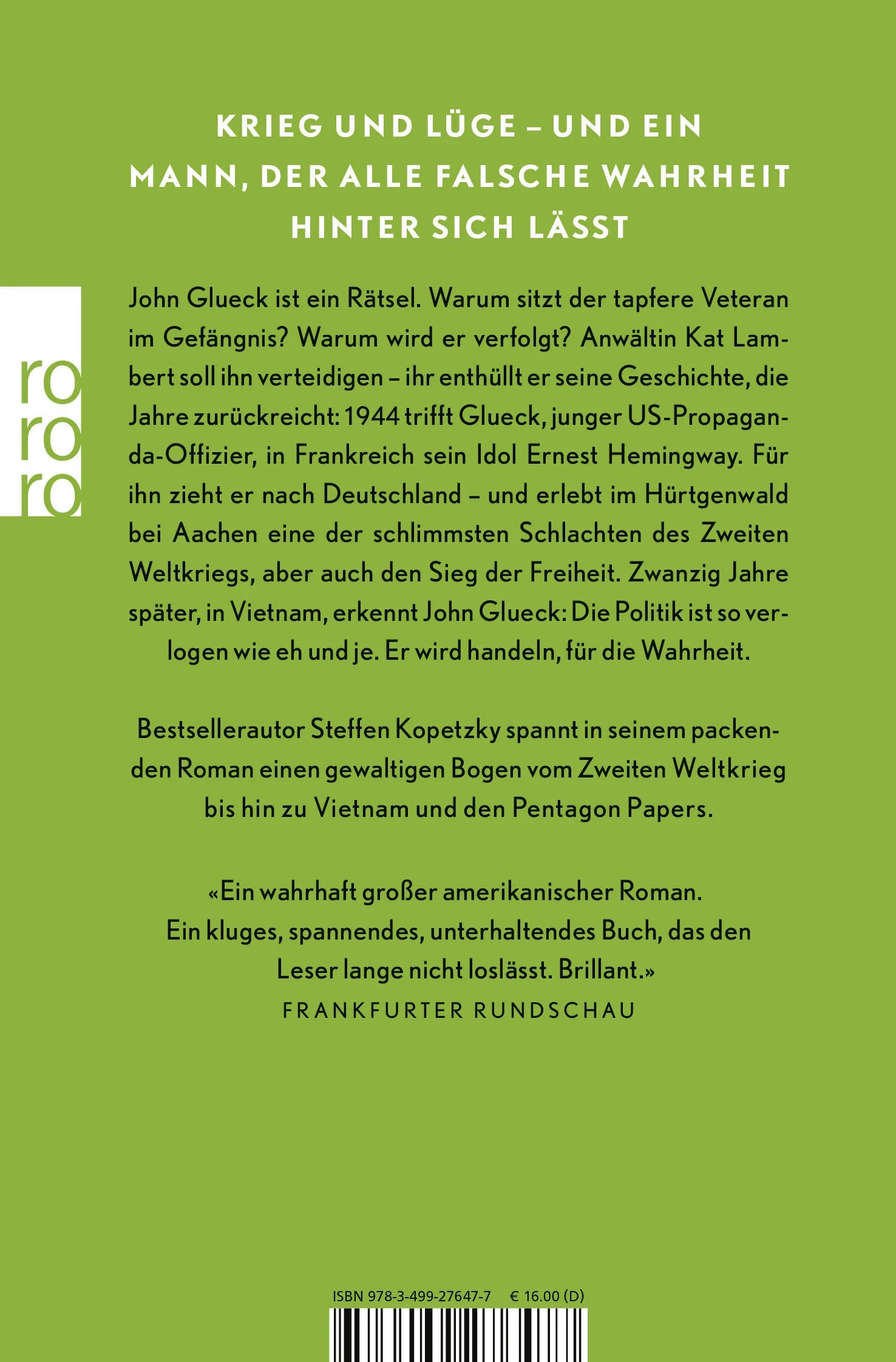 Buchrückseite von 'Propaganda' mit Klappentext - Taschenbuch