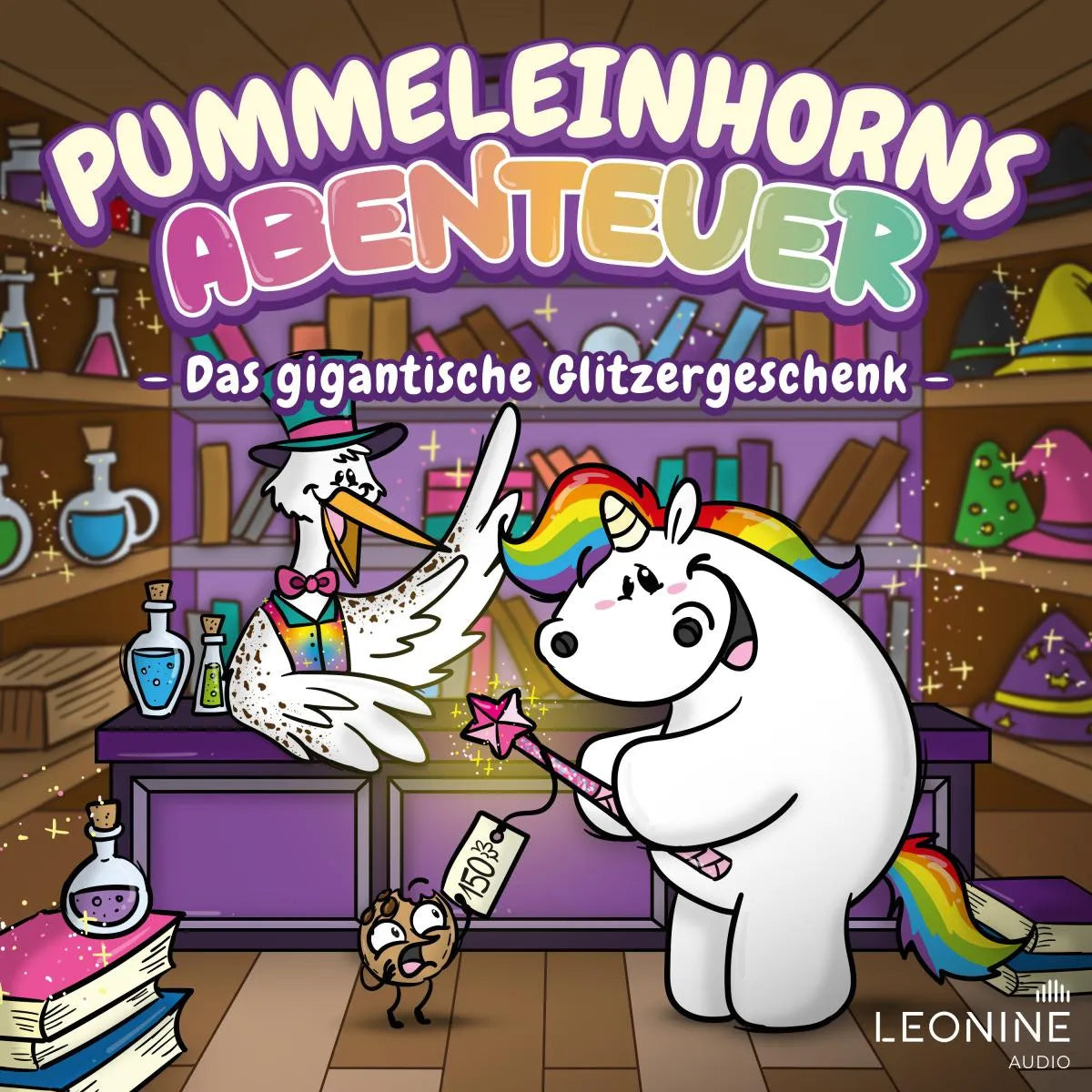 Cover: Pummeleinhorns Abenteuer - Das gigantische Glitzergeschenk (Hörbuch Download) von Steffi Engel