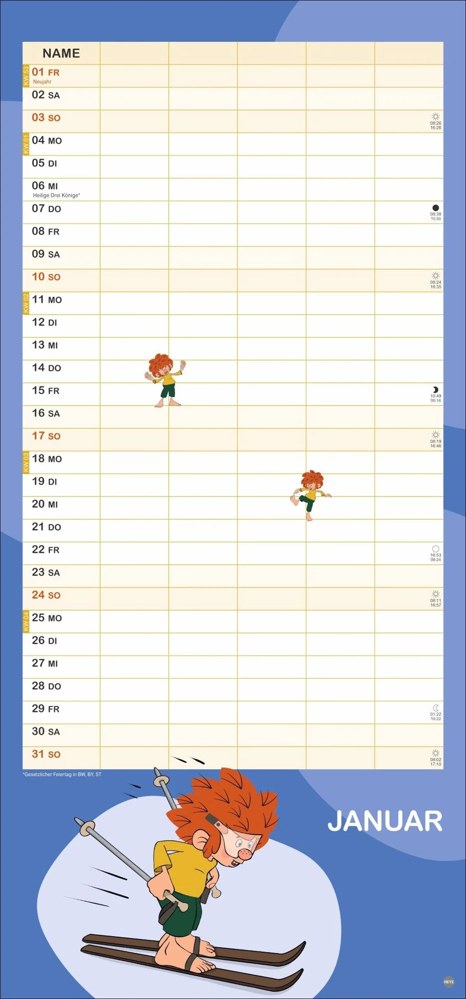 Pumuckl Familienplaner 2027 – Ansicht