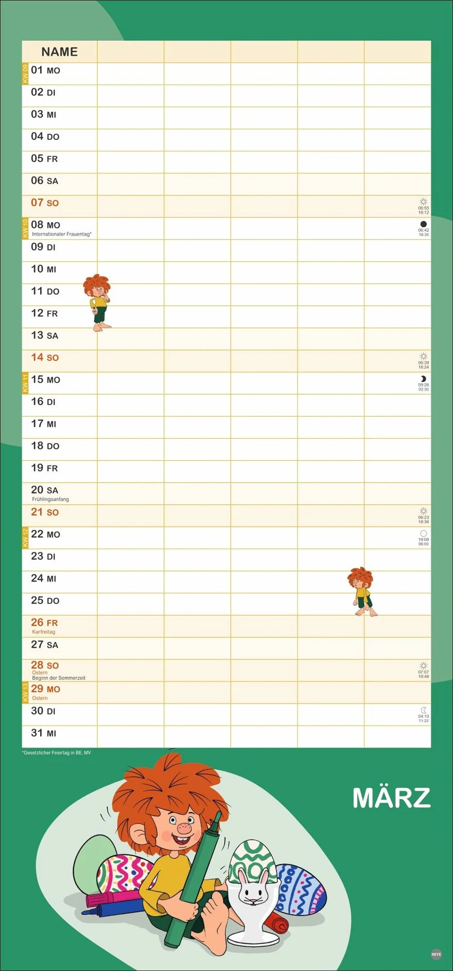 Pumuckl Familienplaner 2027 – Ansicht
