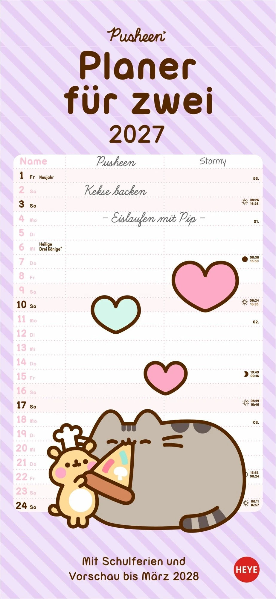 Wandkalender: Pusheen Planer für zwei 2027