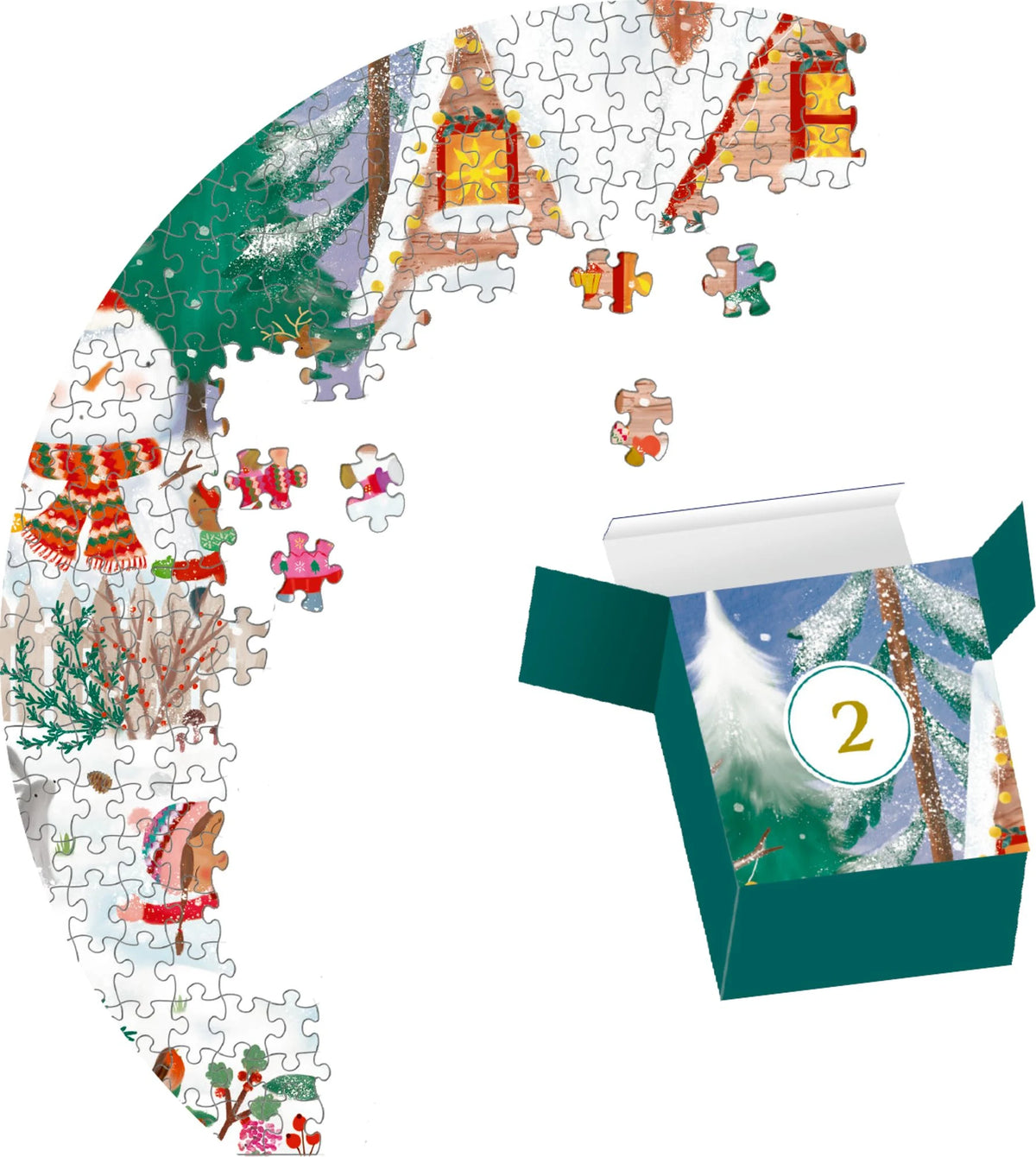 Puzzle-Adventskalender – Fröhliche Winterzeit – Ansicht