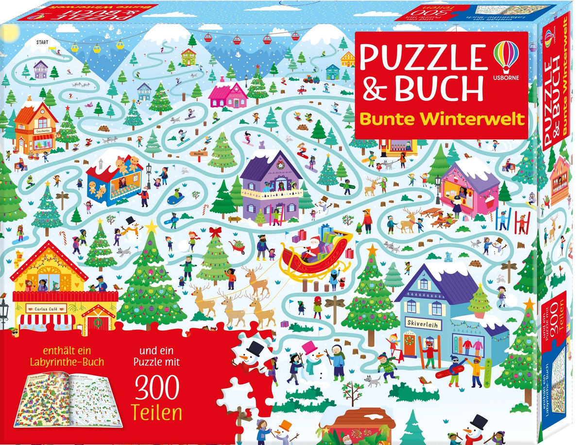 Kinderpuzzle: Puzzle & Buch: Bunte Winterwelt