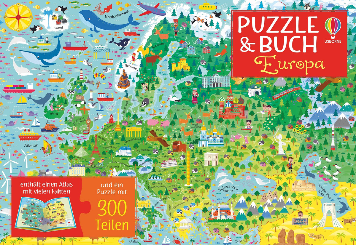 Puzzle: Puzzle & Buch: Europa