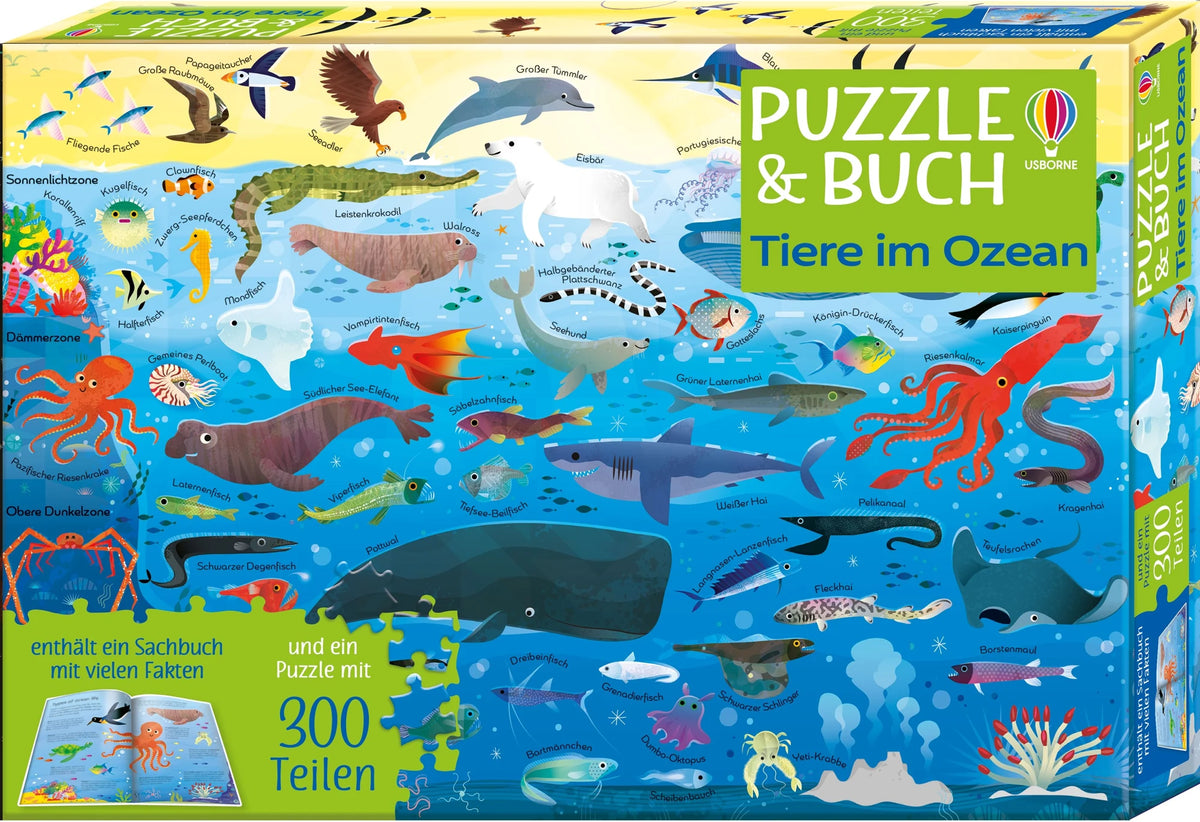 Puzzle: Puzzle & Buch: Tiere im Ozean