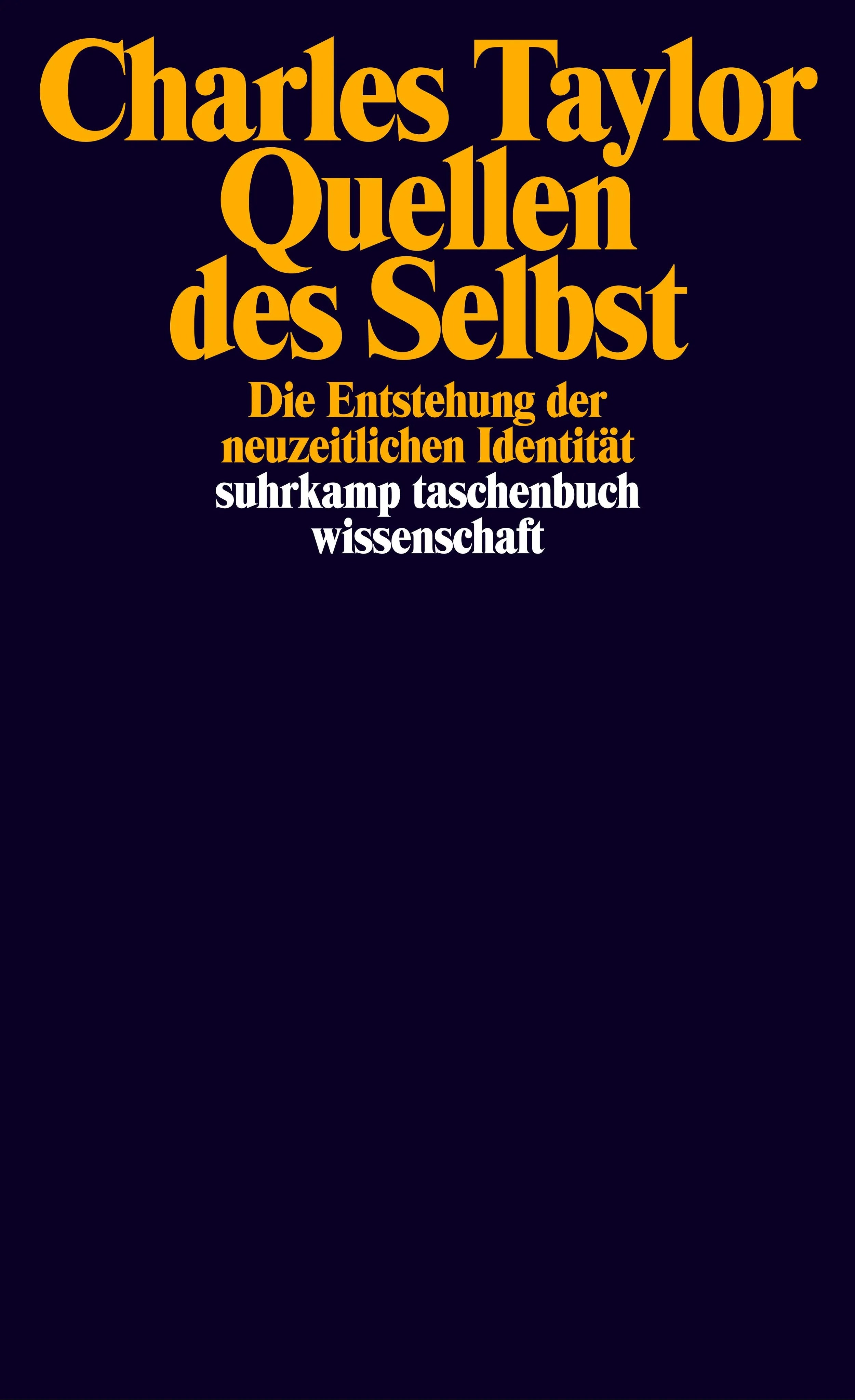Buchcover von 'Quellen des Selbst' - Taschenbuch von Charles Taylor