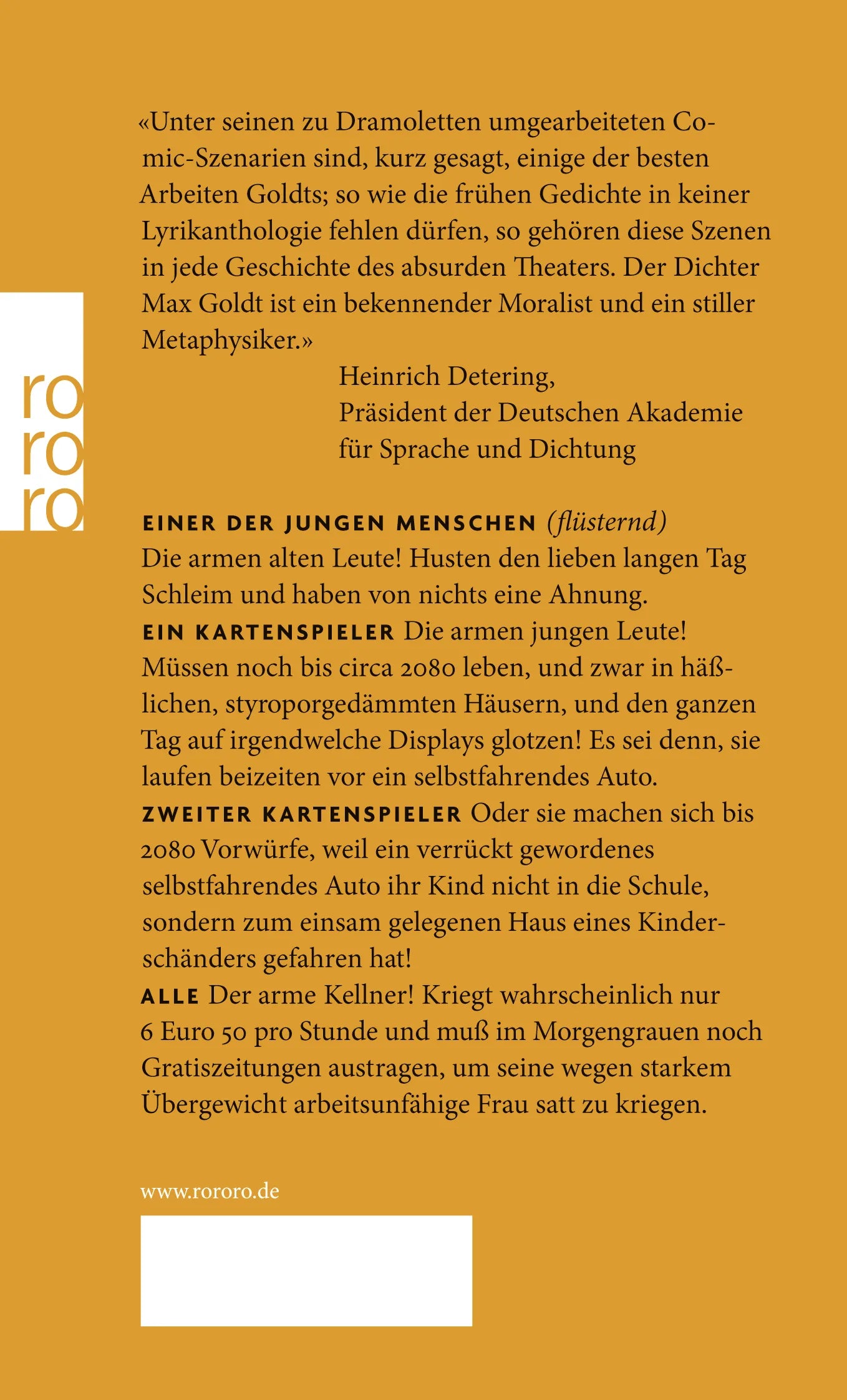 Buchrückseite von 'Räusper' mit Klappentext - Taschenbuch
