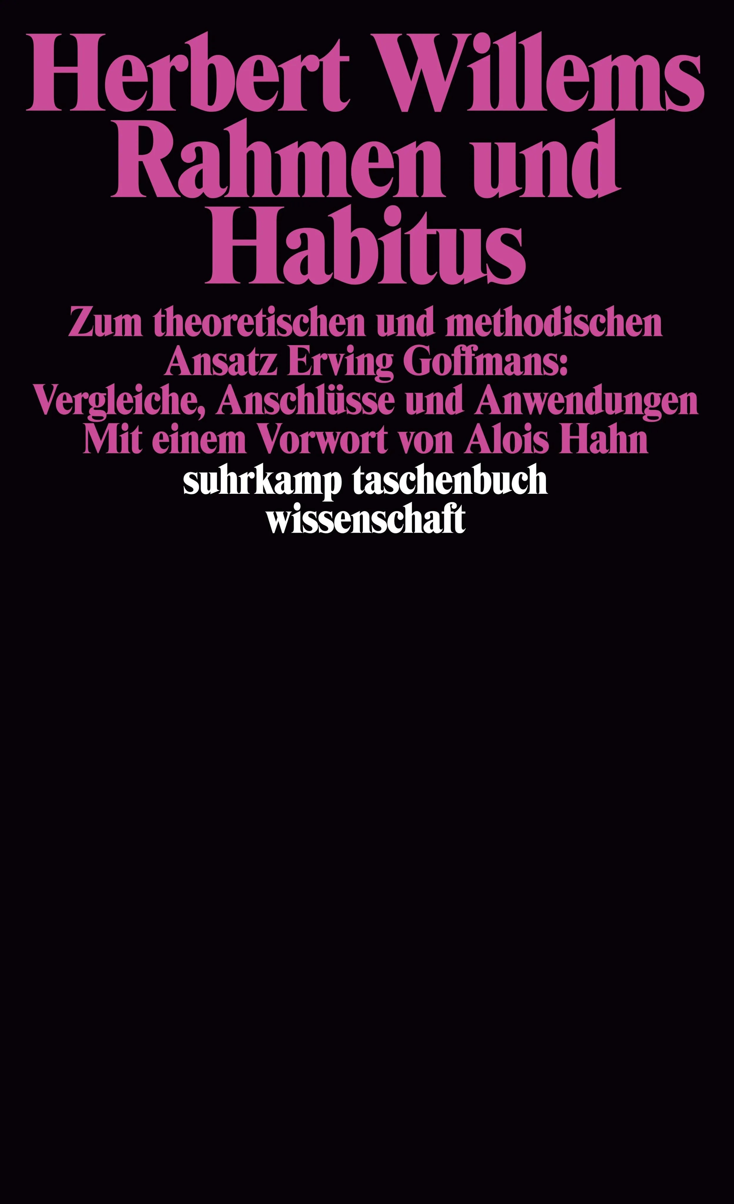 Buchcover von 'Rahmen und Habitus' - Taschenbuch von Herbert Willems