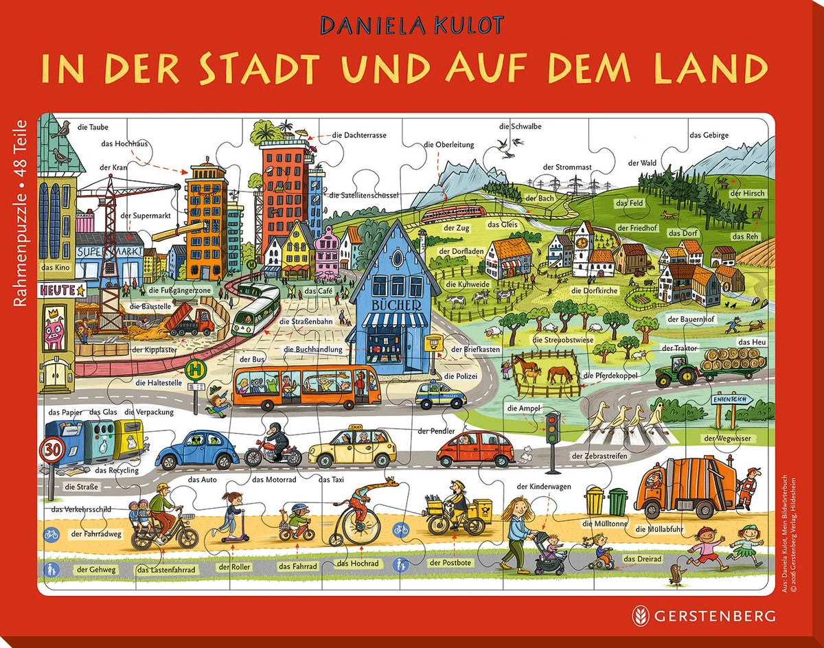 Kinderpuzzle: Rahmenpuzzle In der Stadt und auf dem Land