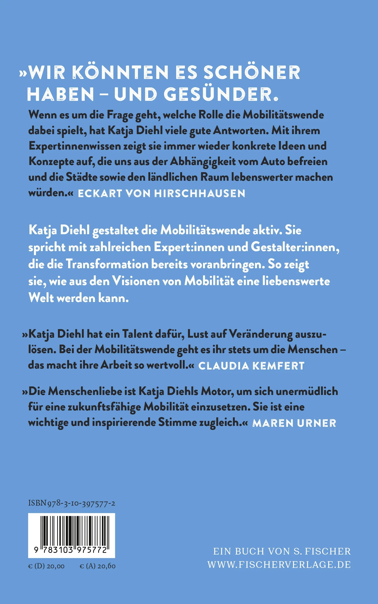 Buchrückseite von 'Raus aus der AUTOkratie – rein in die Mobilität von morgen!' mit Klappentext - Paperback