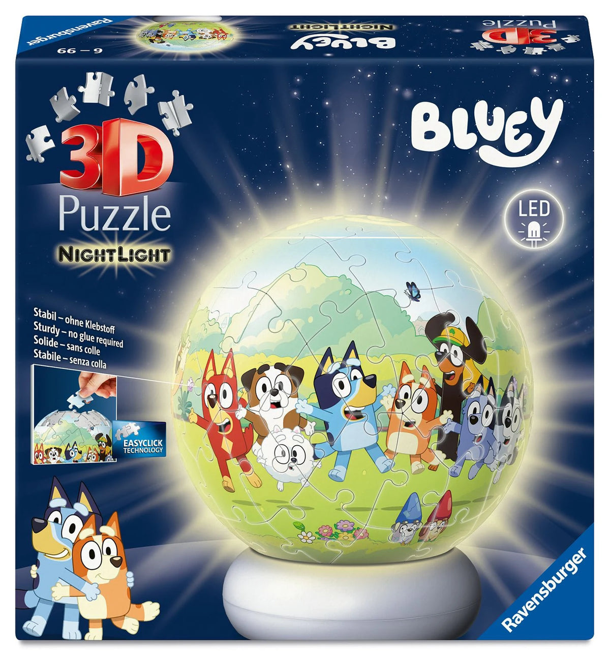 3D-Puzzle: 3D Puzzle-Ball Nachtlicht Bluey