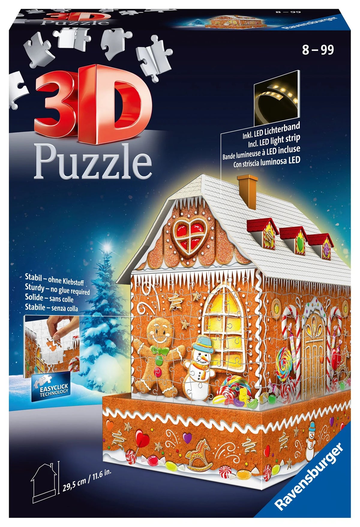 3D-Puzzle: 3D Puzzle Lebkuchenhaus bei Nacht